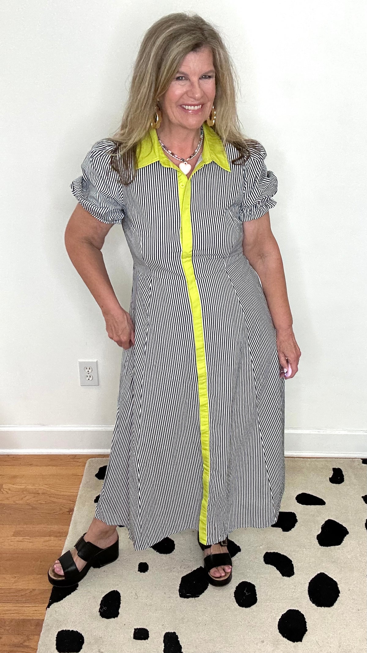 green and navy striped dress From Victorias Closet: Sleeveless Green and Navy Striped Ladies Mini Dress in Size Small