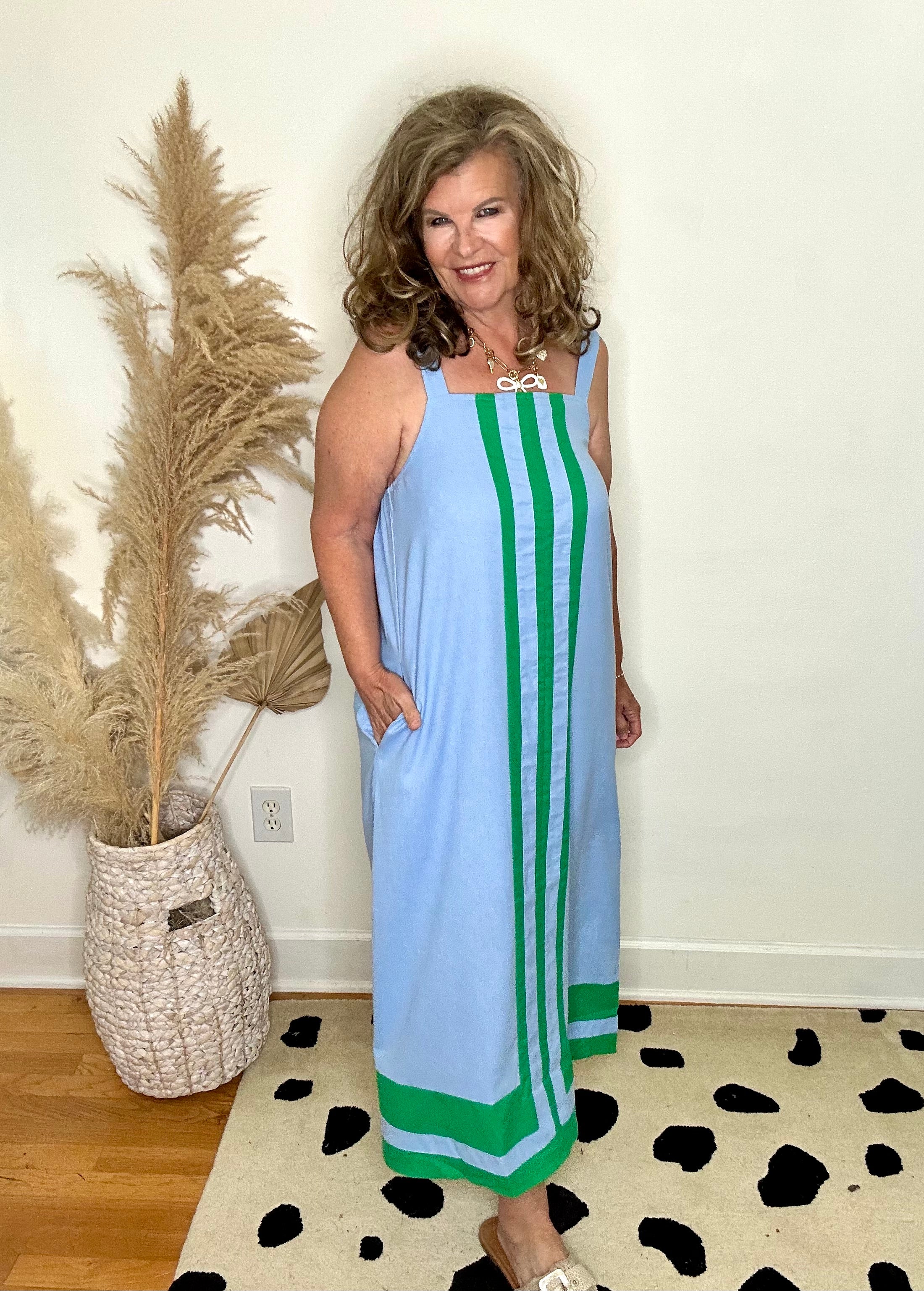 BEACHSIDE BLISS LINEN BLEND DRESS