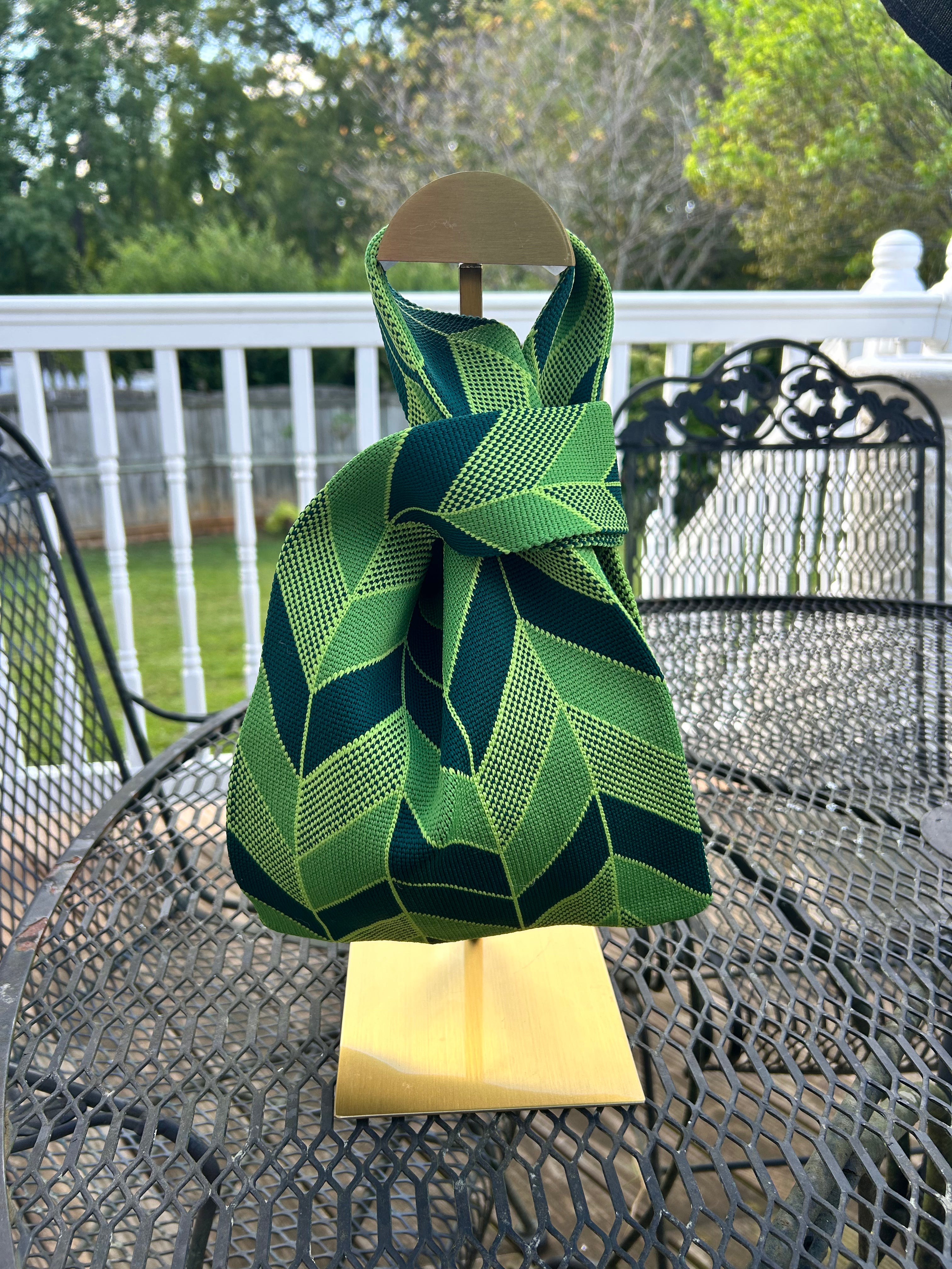 OLIVE GREEN STRIPE HANDBAG