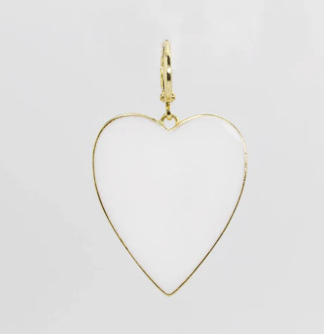 WHITE BIG HEART CHARM