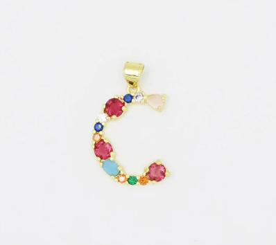 MULTI GEM INTIAL CHARM