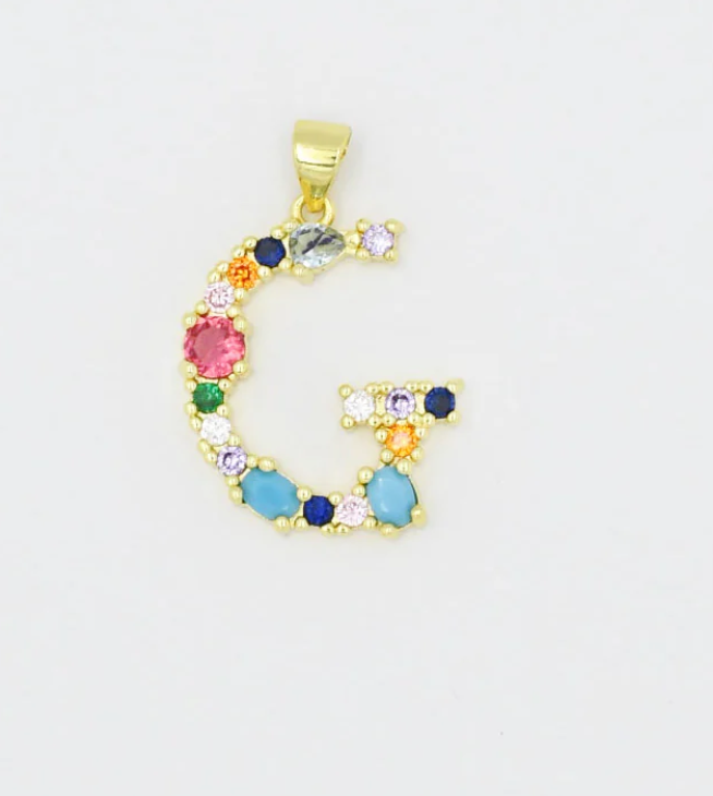 MULTI GEM INTIAL CHARM