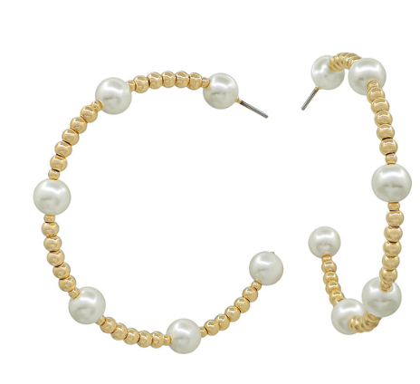 PEARL BEADED HOOPS