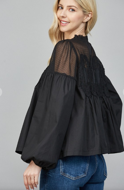 EMBROIDED LACE BLOUSE