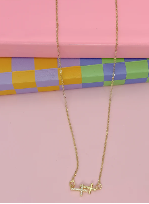 DOUBLE GRACE CROSS NECKLACE
