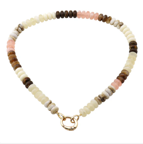 NATURAL TAN BEADED NECKLACE