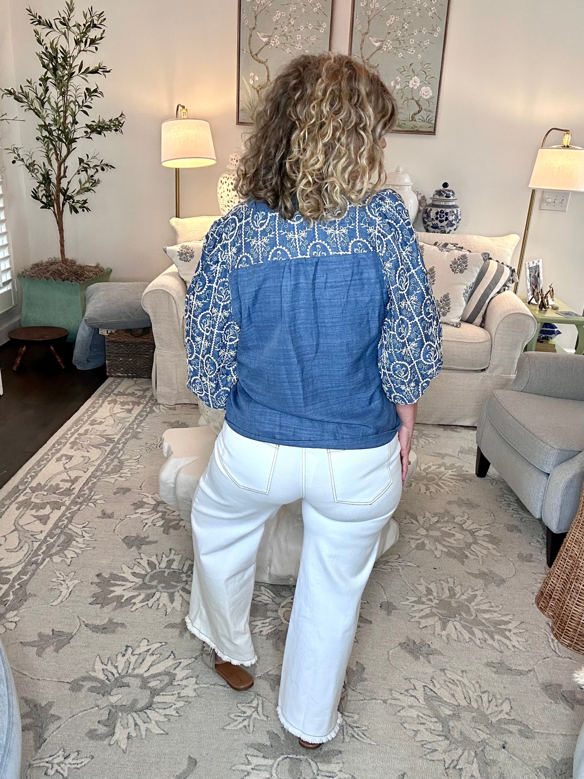 DUSTY DITSY EMBROIDERED BLOUSE