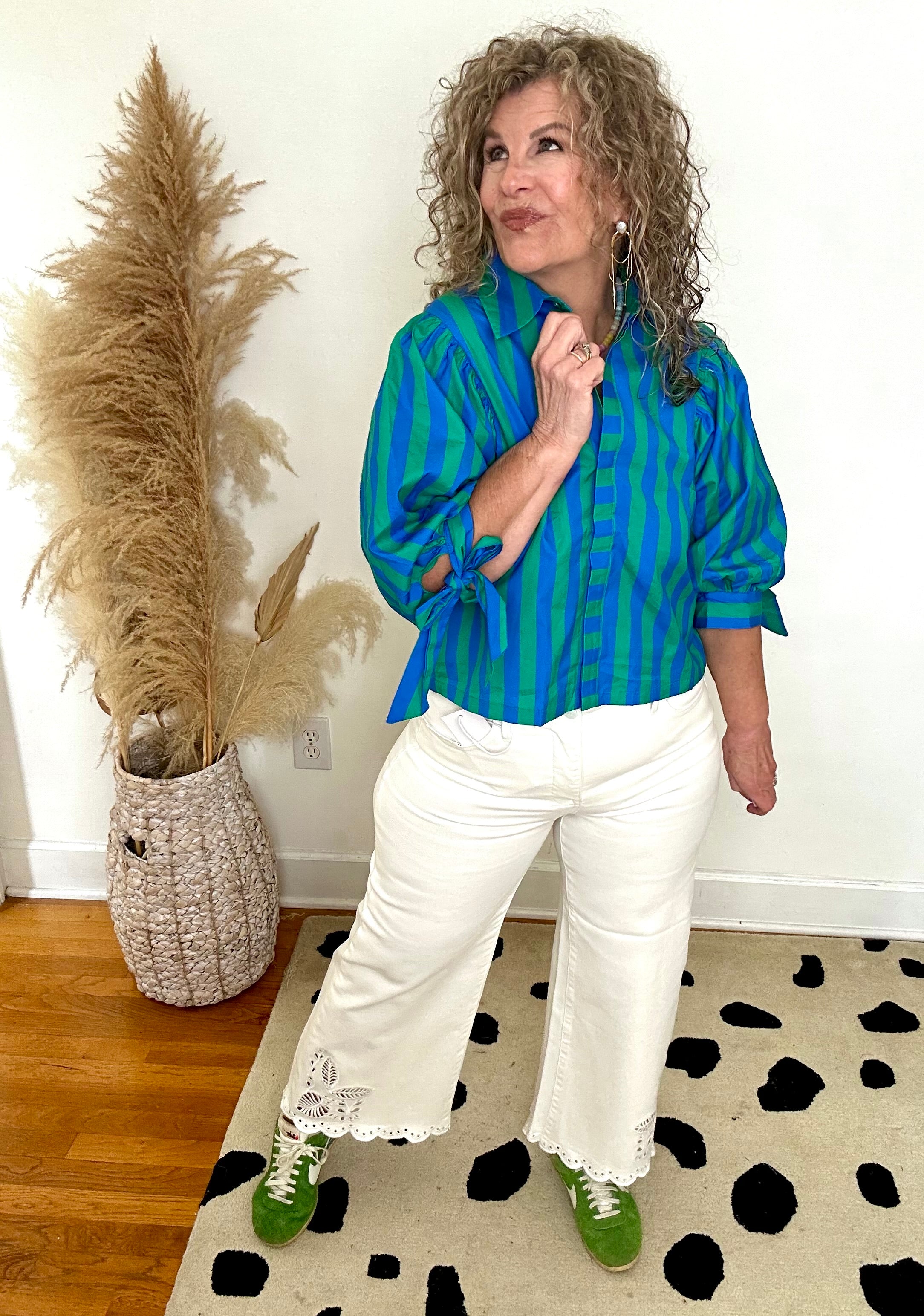 BRING ON THE CHARM STRIPE BLOUSE