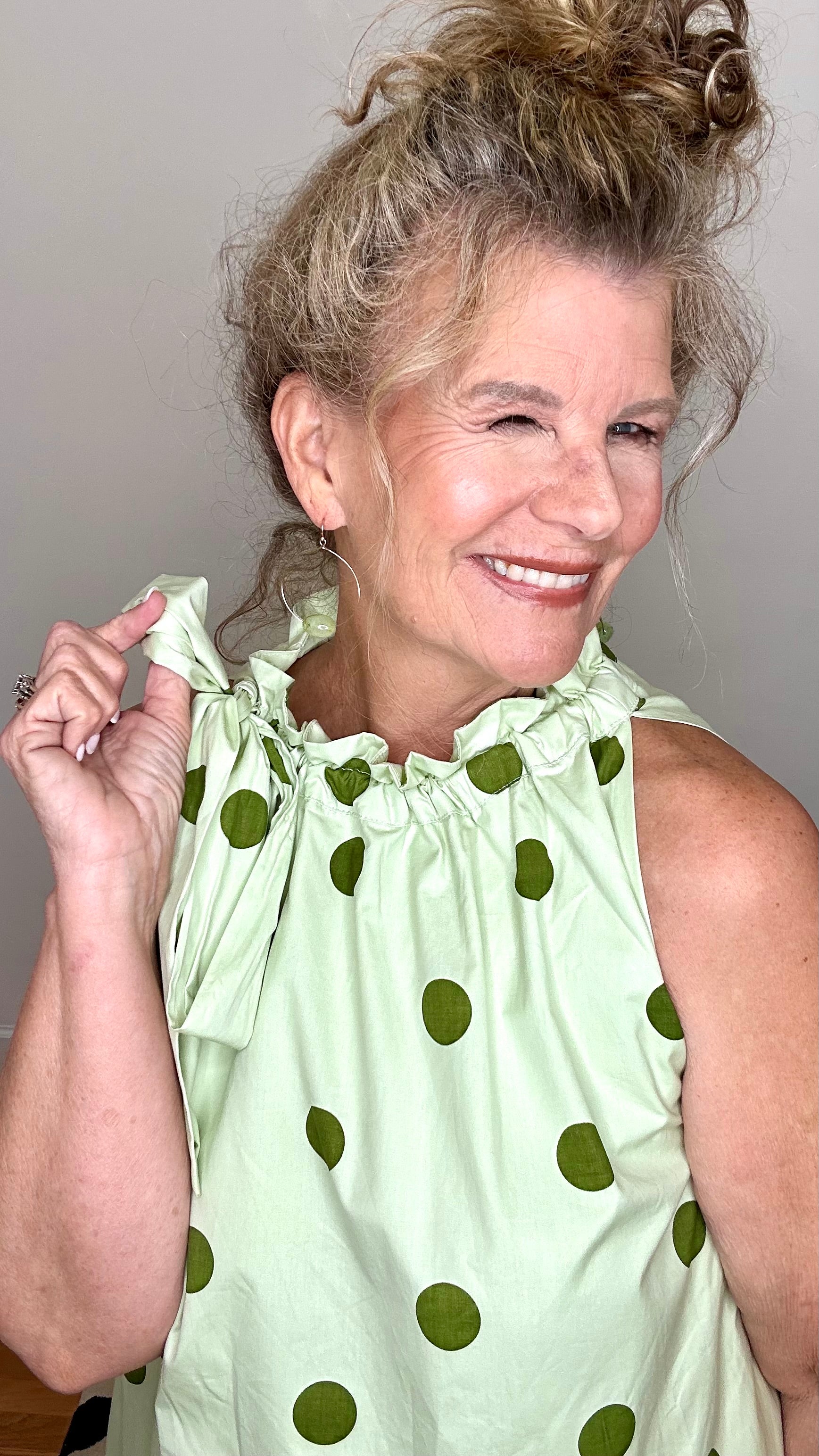FOREVER SOUTHERN POLKA DOT MIDI DRESS