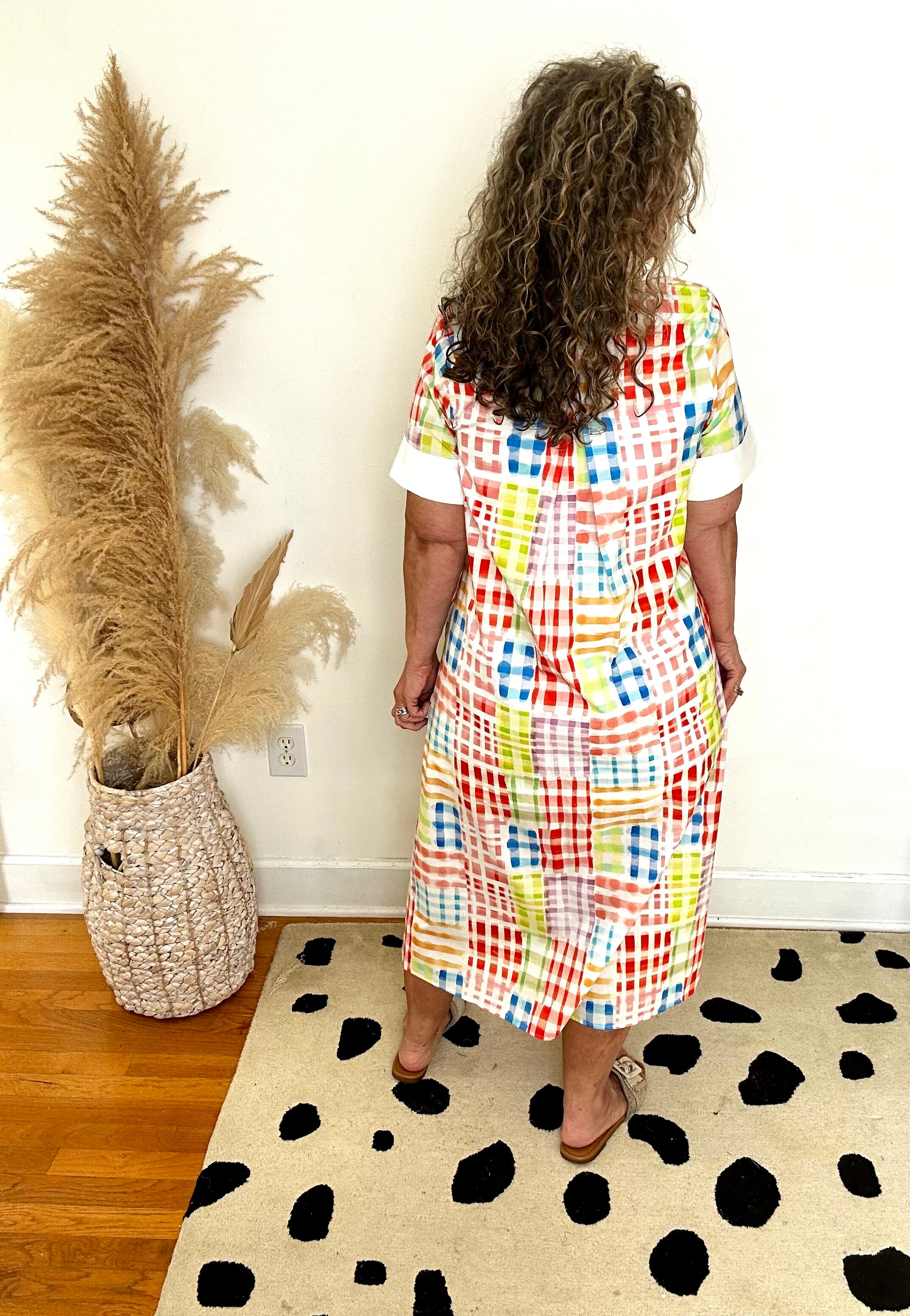 RAINBOW PLAID MAXI DRESS