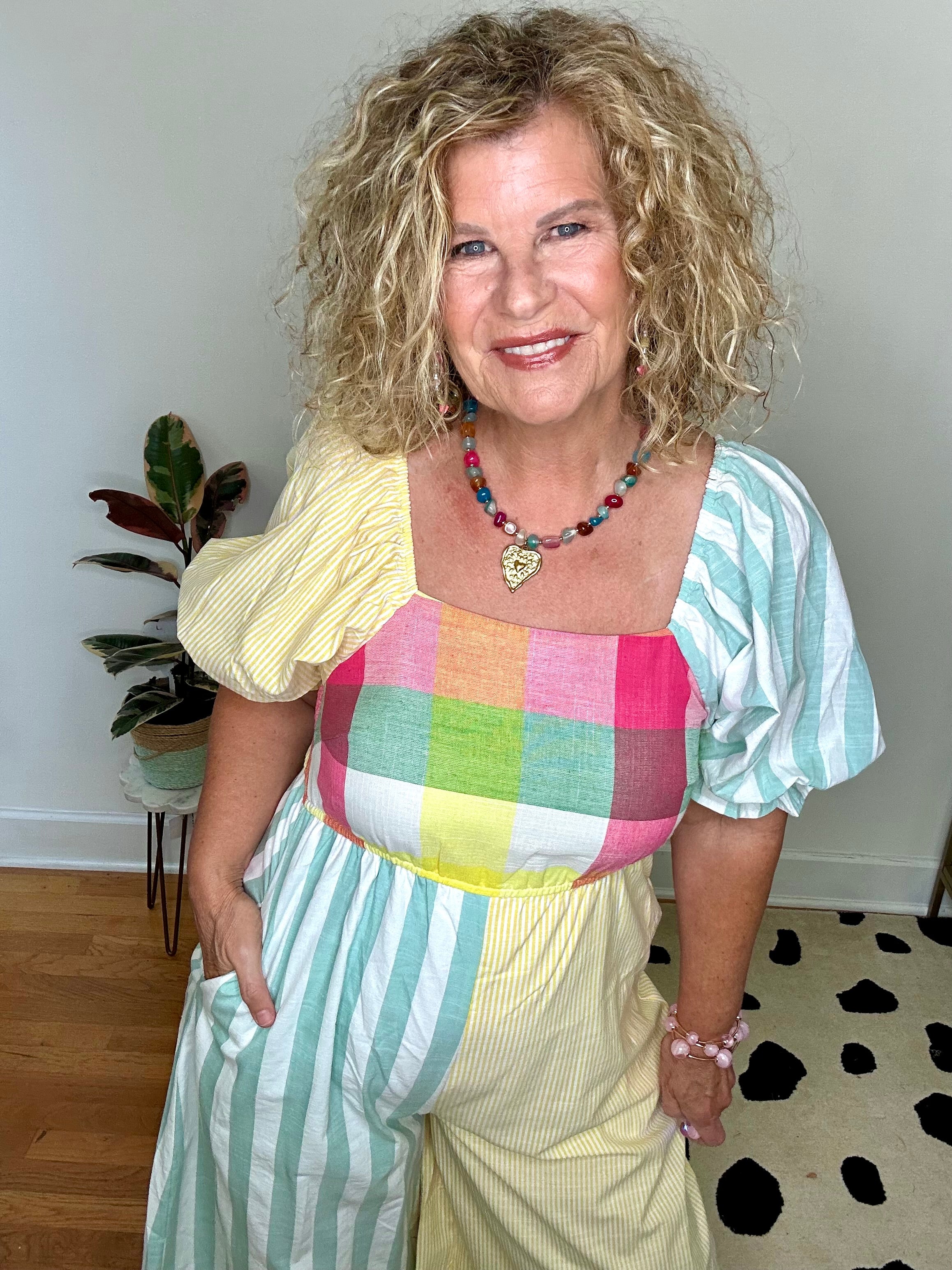 THE  MARGARET MIXED PATTERN JUMPSUIT
