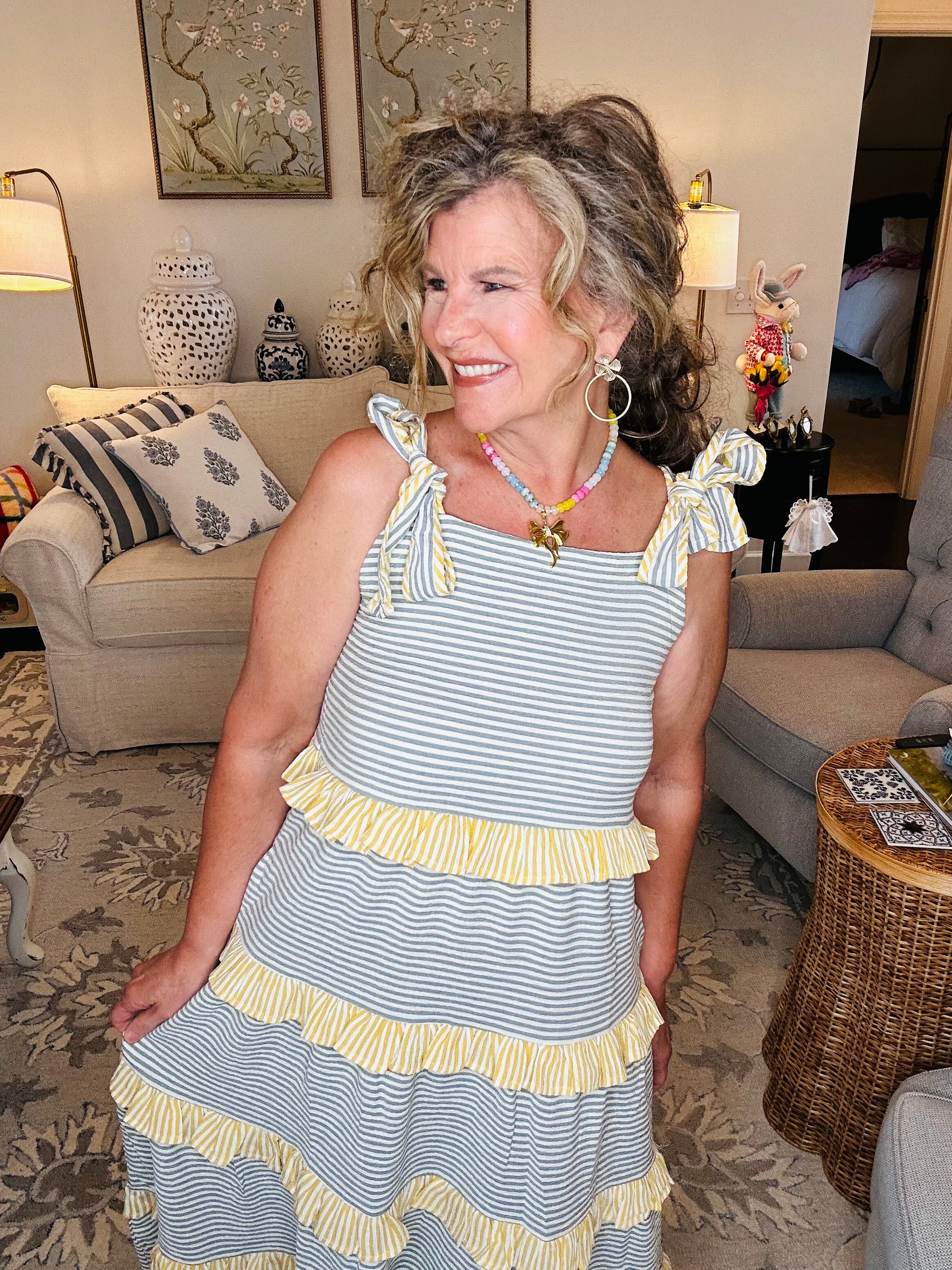 LEMON DROP TIERED DRESS