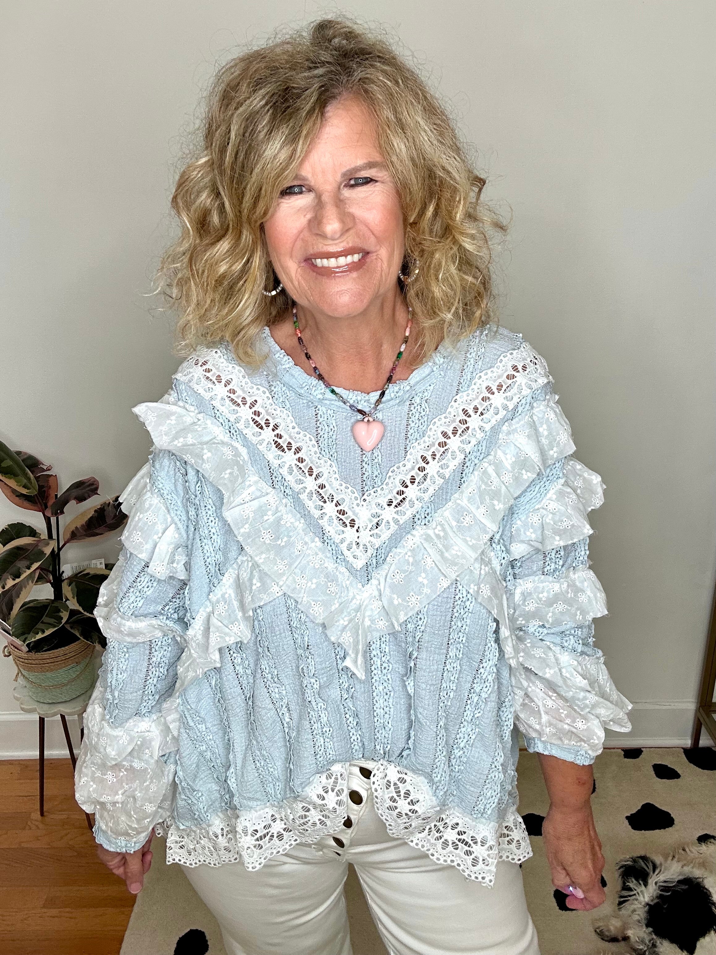 BOHO CUTIE LACE RUFFLE TOP