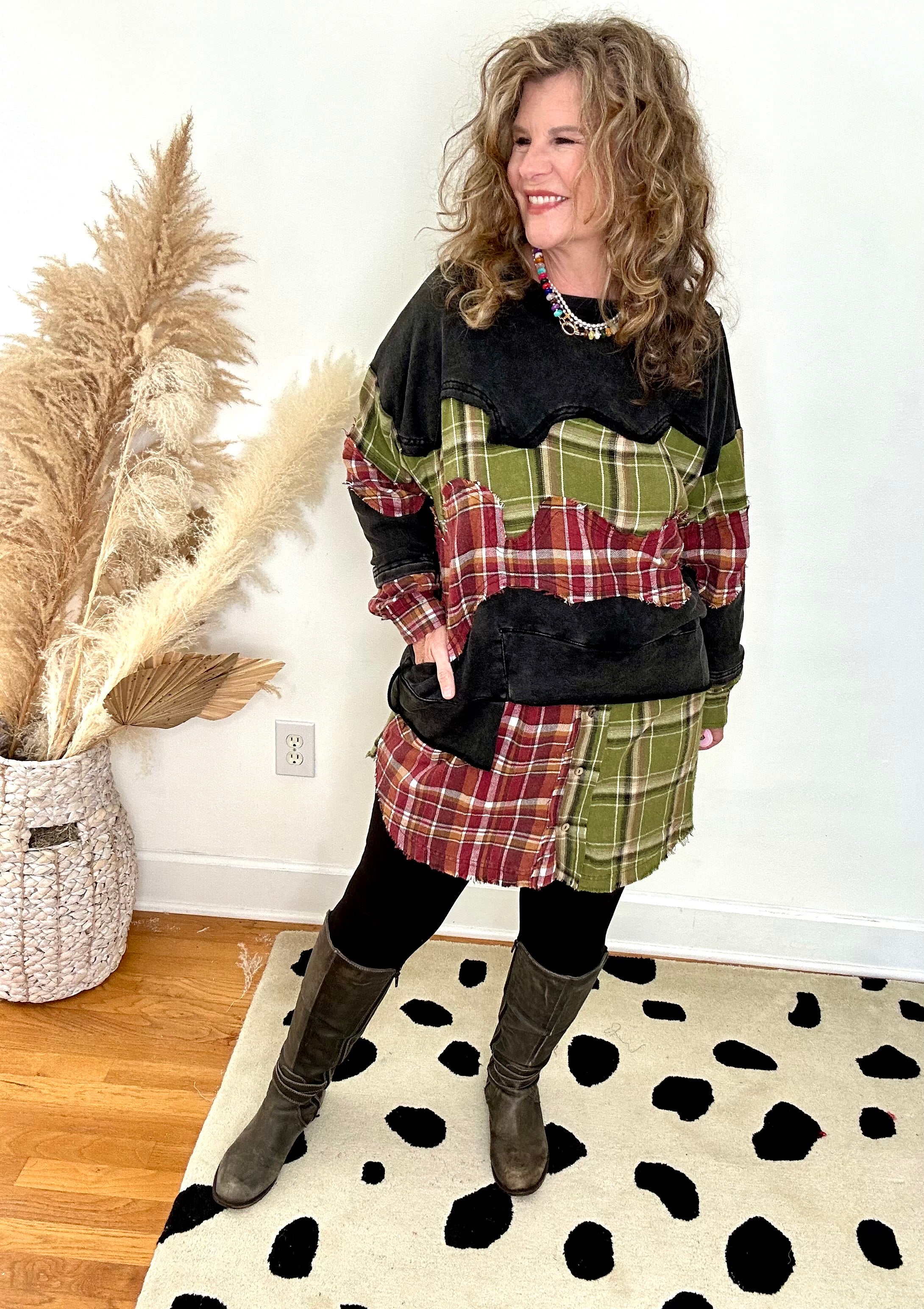 EXPRESS YOURSELF PLAID TUNIC