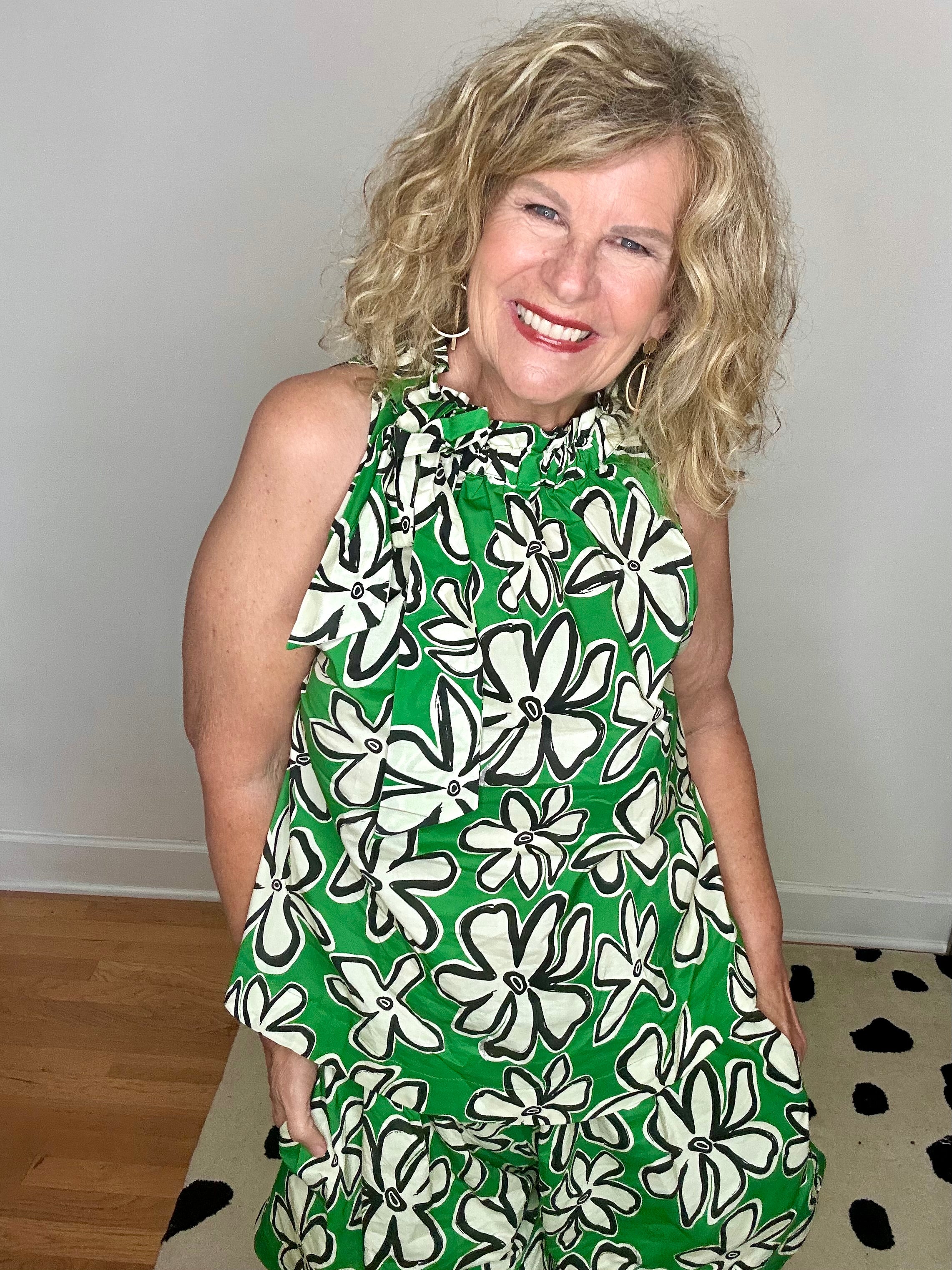 LIME BLOOM FLORAL BLOUSE