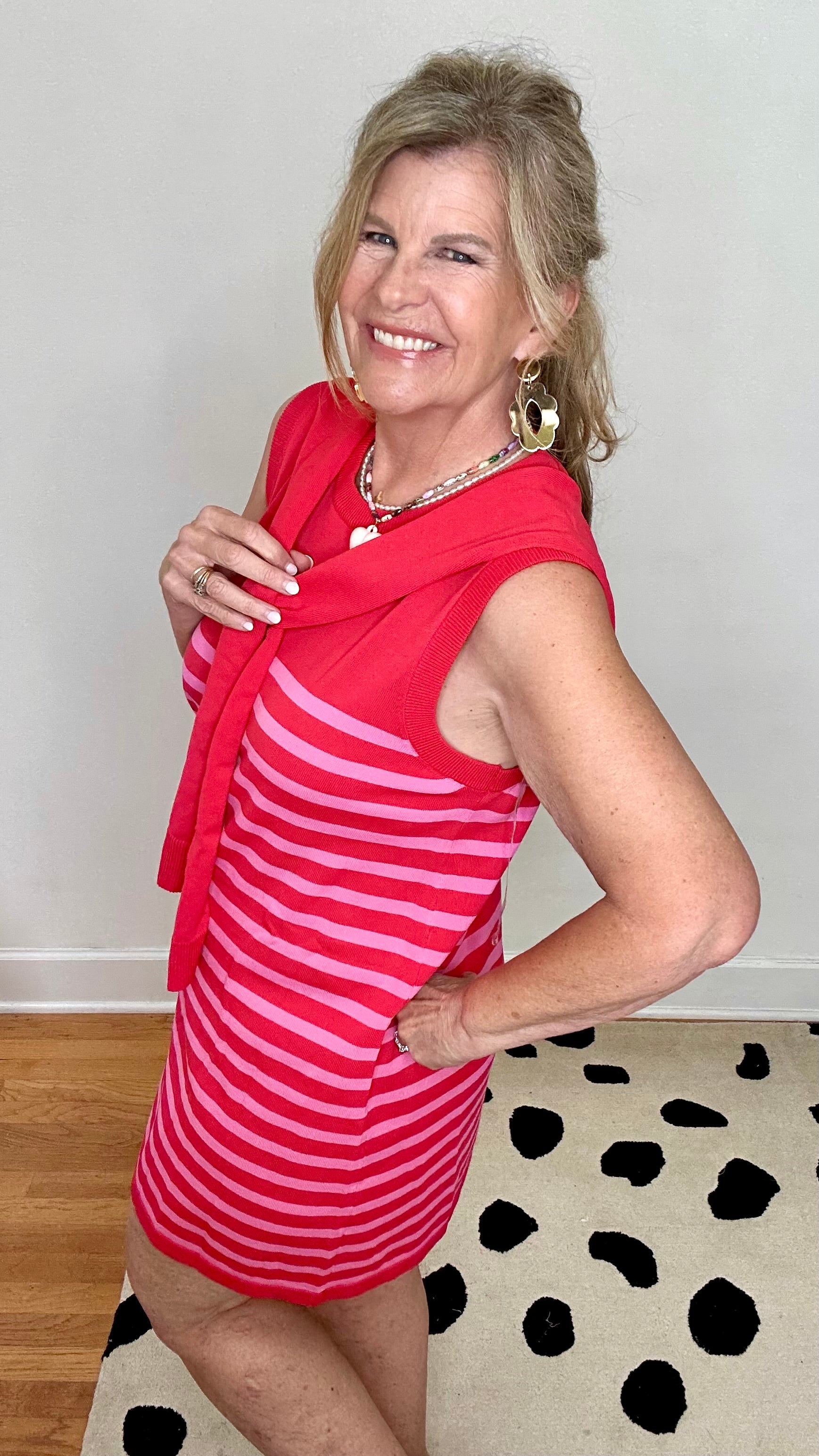 DUO DRAPE DRESS