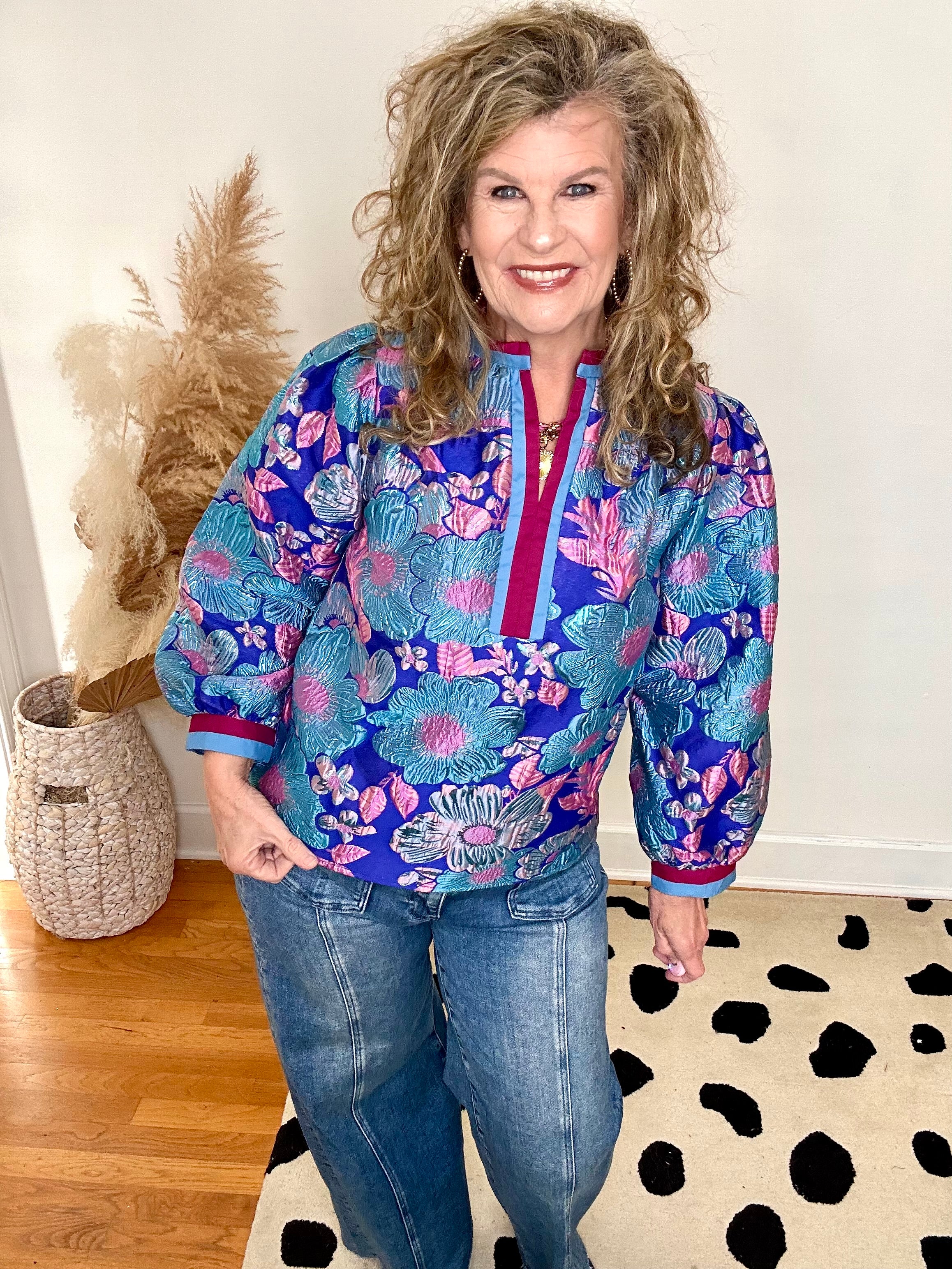 GILDED GLOW JACQUARD TOP