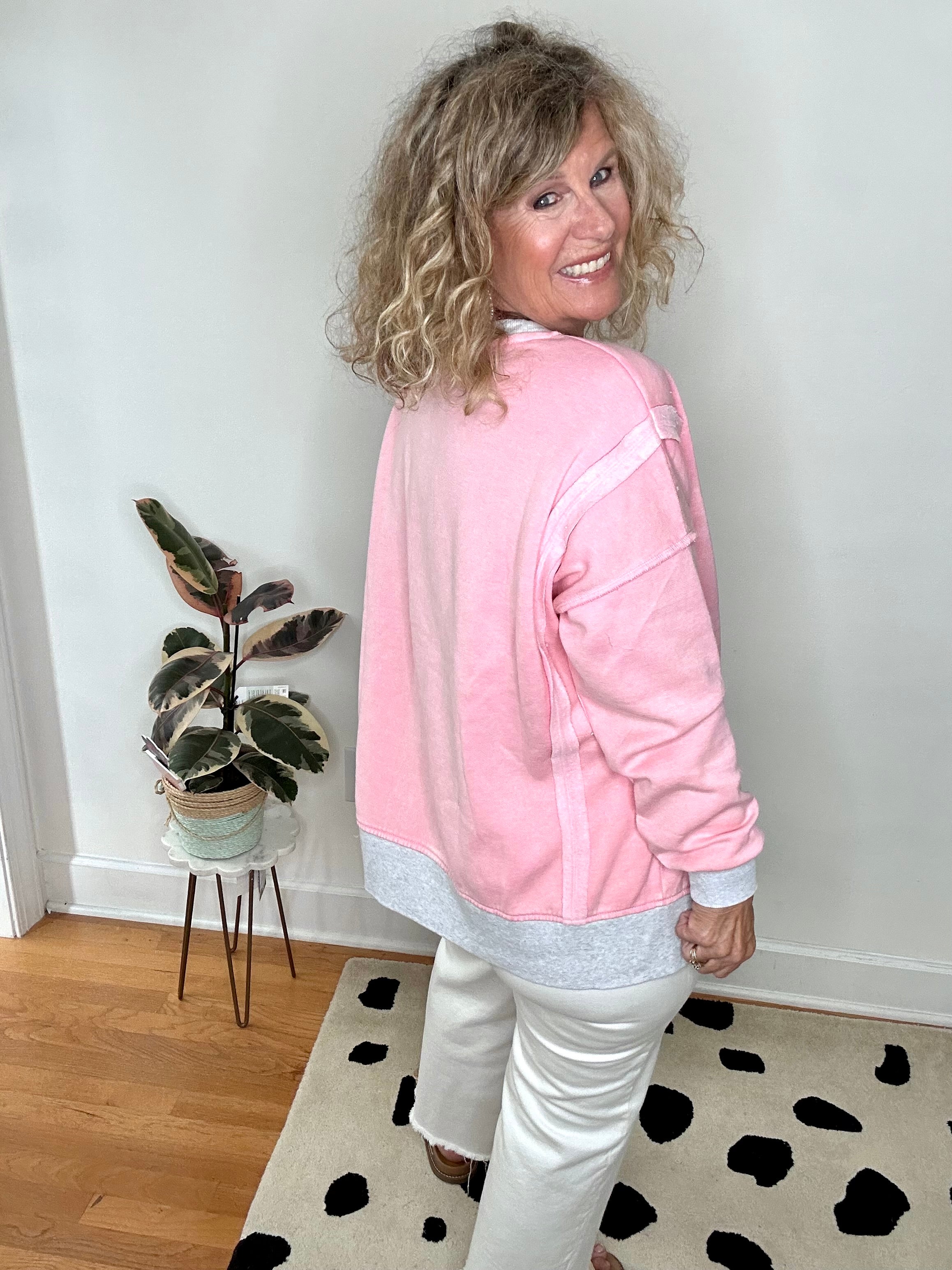 CONTRAST TRIM PULLOVER