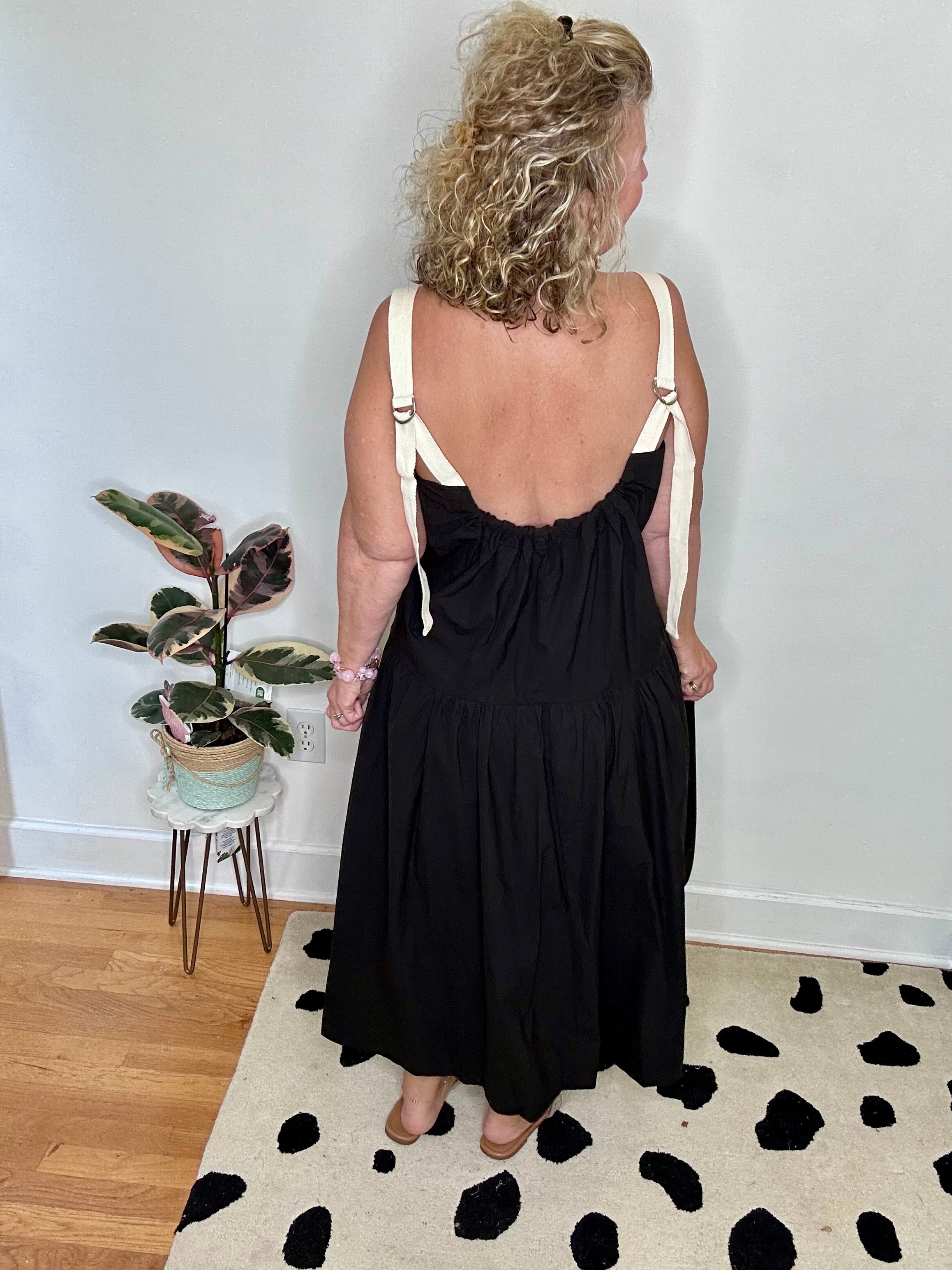 MCBEE MIDI DRESS-BLACK