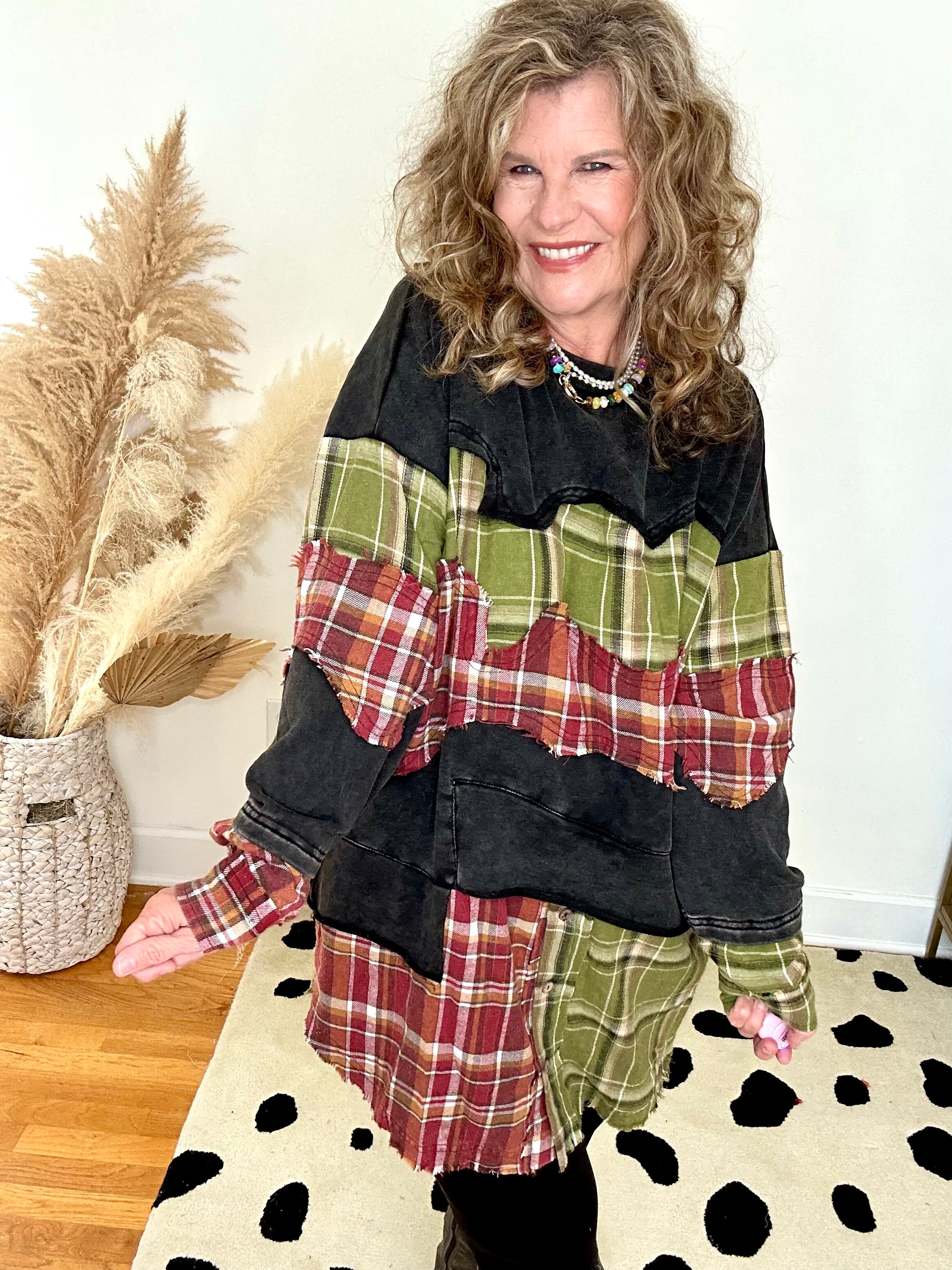 EXPRESS YOURSELF PLAID TUNIC