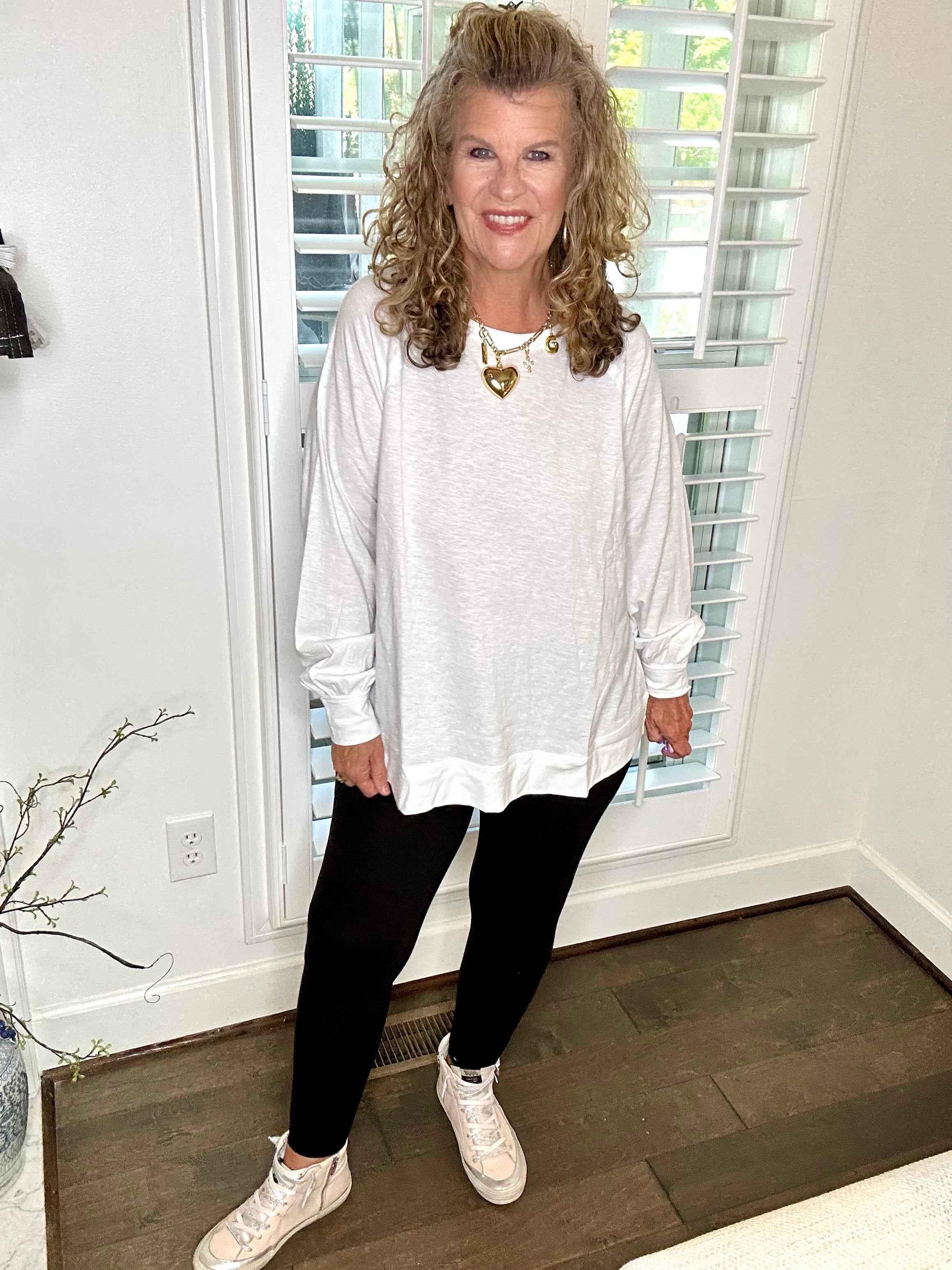 OVERSIZED LONG SLEEVED COTTON SLUB TOP