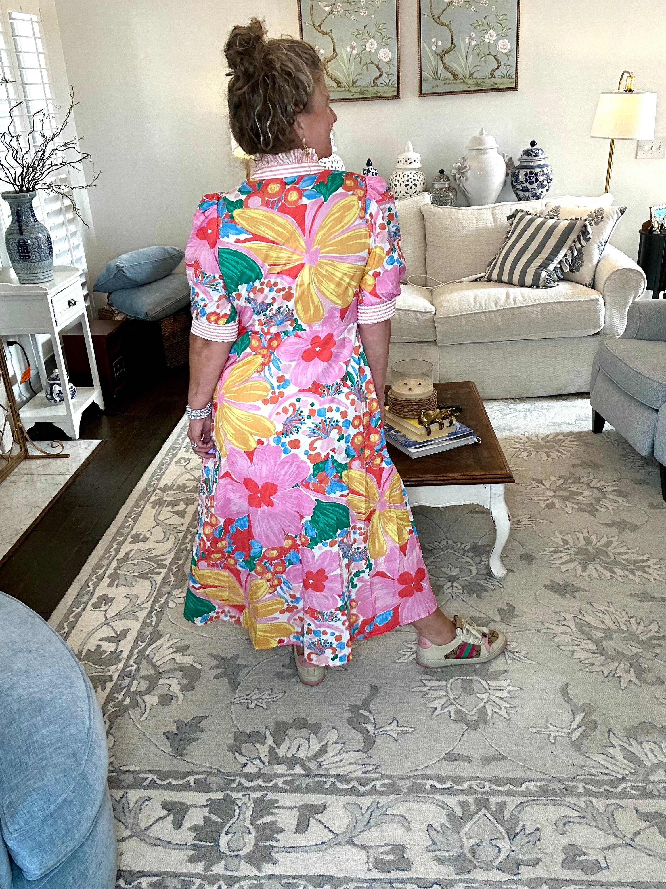 PINK PARADISE MIDI DRESS