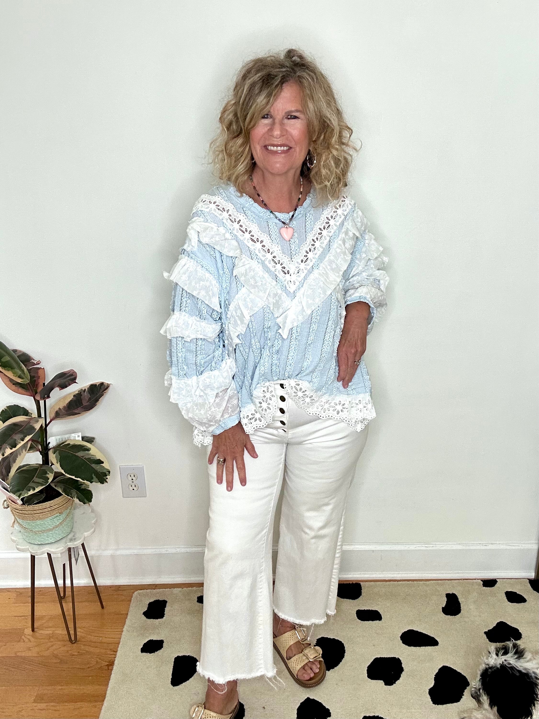 BOHO CUTIE LACE RUFFLE TOP