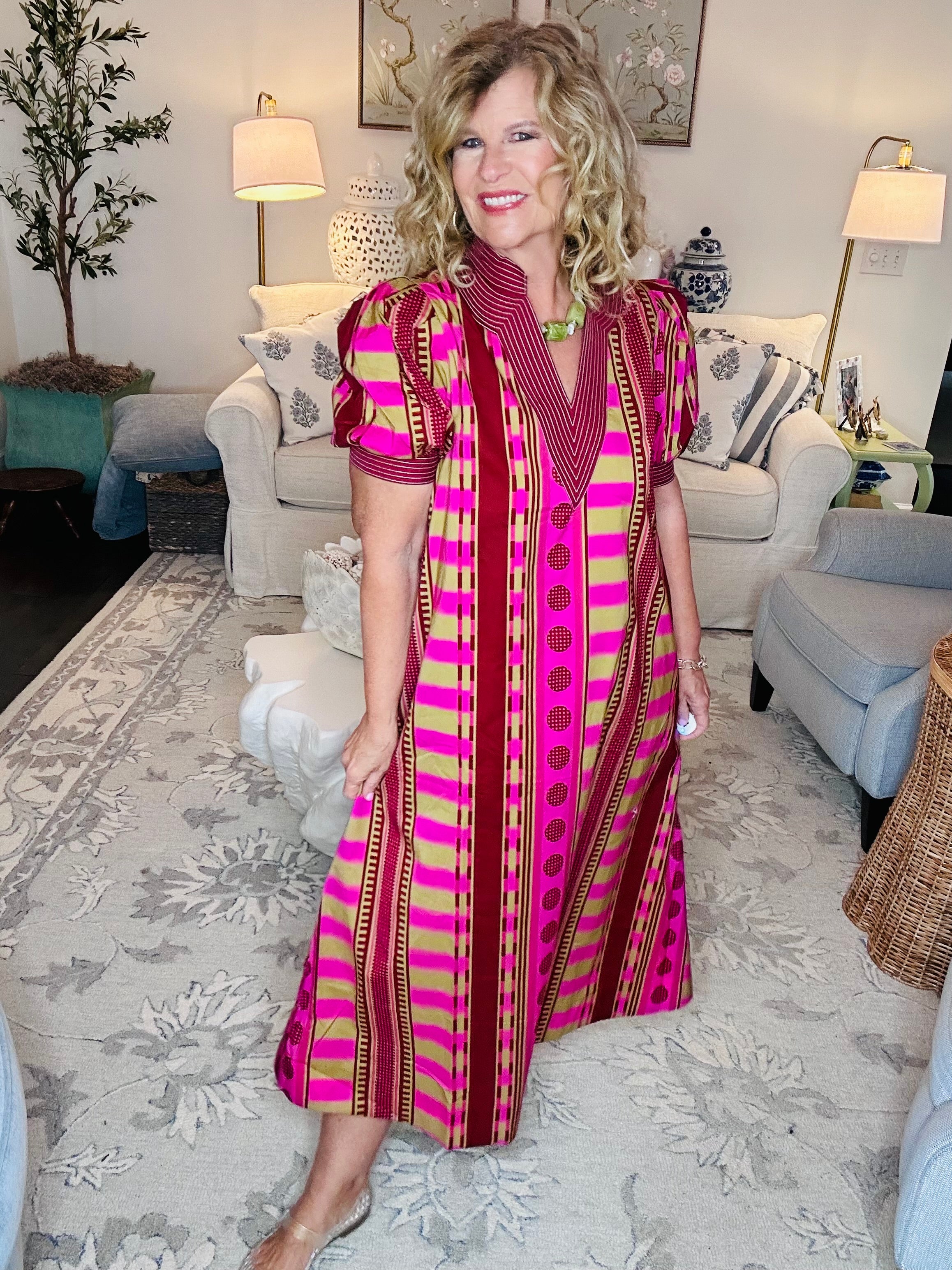 DIXIE DOT AND LIME MIDI DRESS
