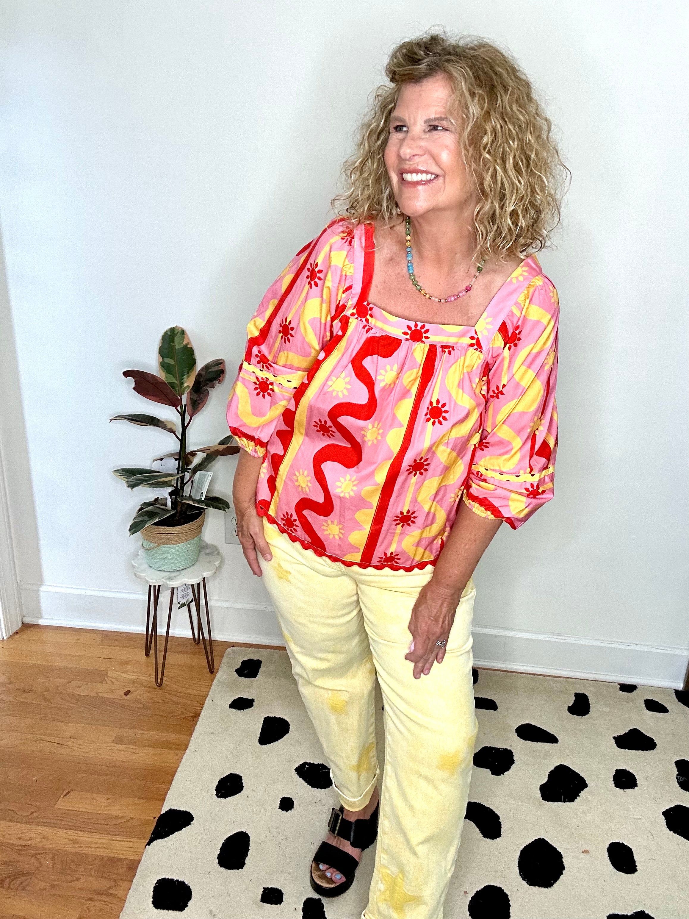 HEAT WAVE PATTERN BLOUSE