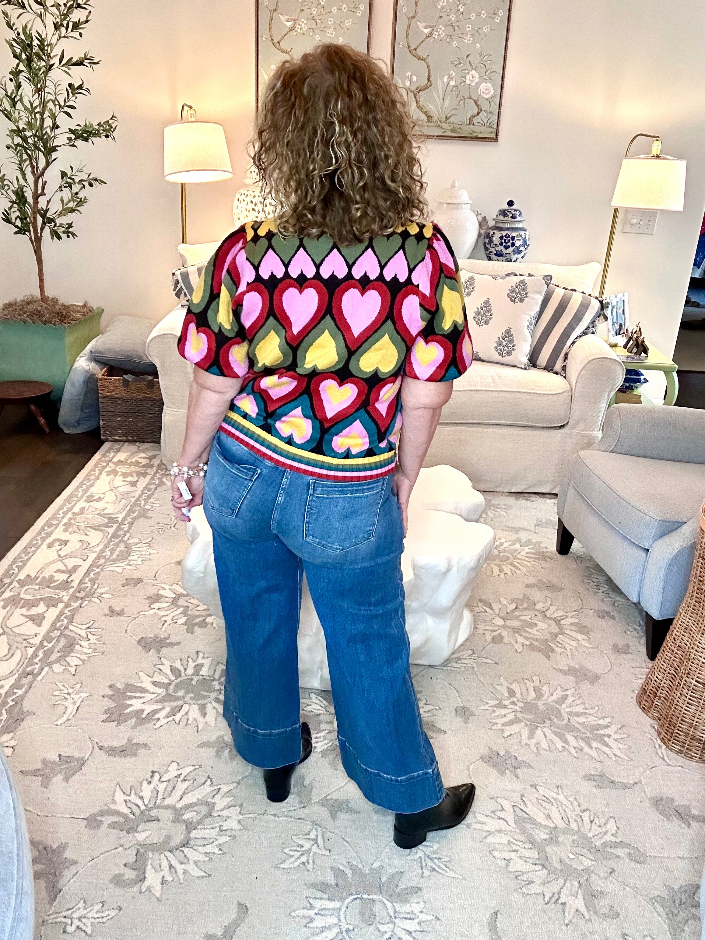 HEART TO HEART MULTICOLOR KNIT TOP