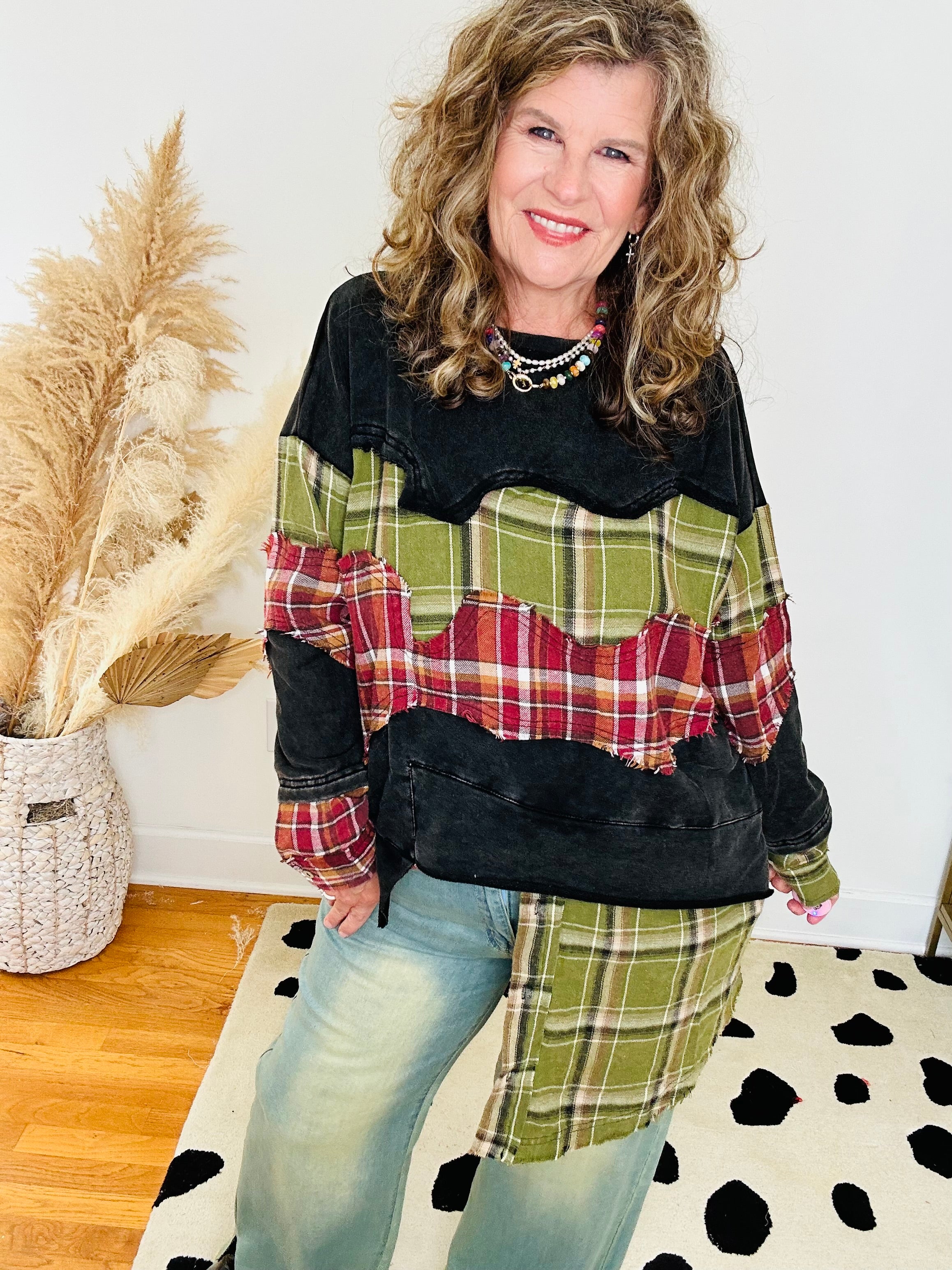 EXPRESS YOURSELF PLAID TUNIC
