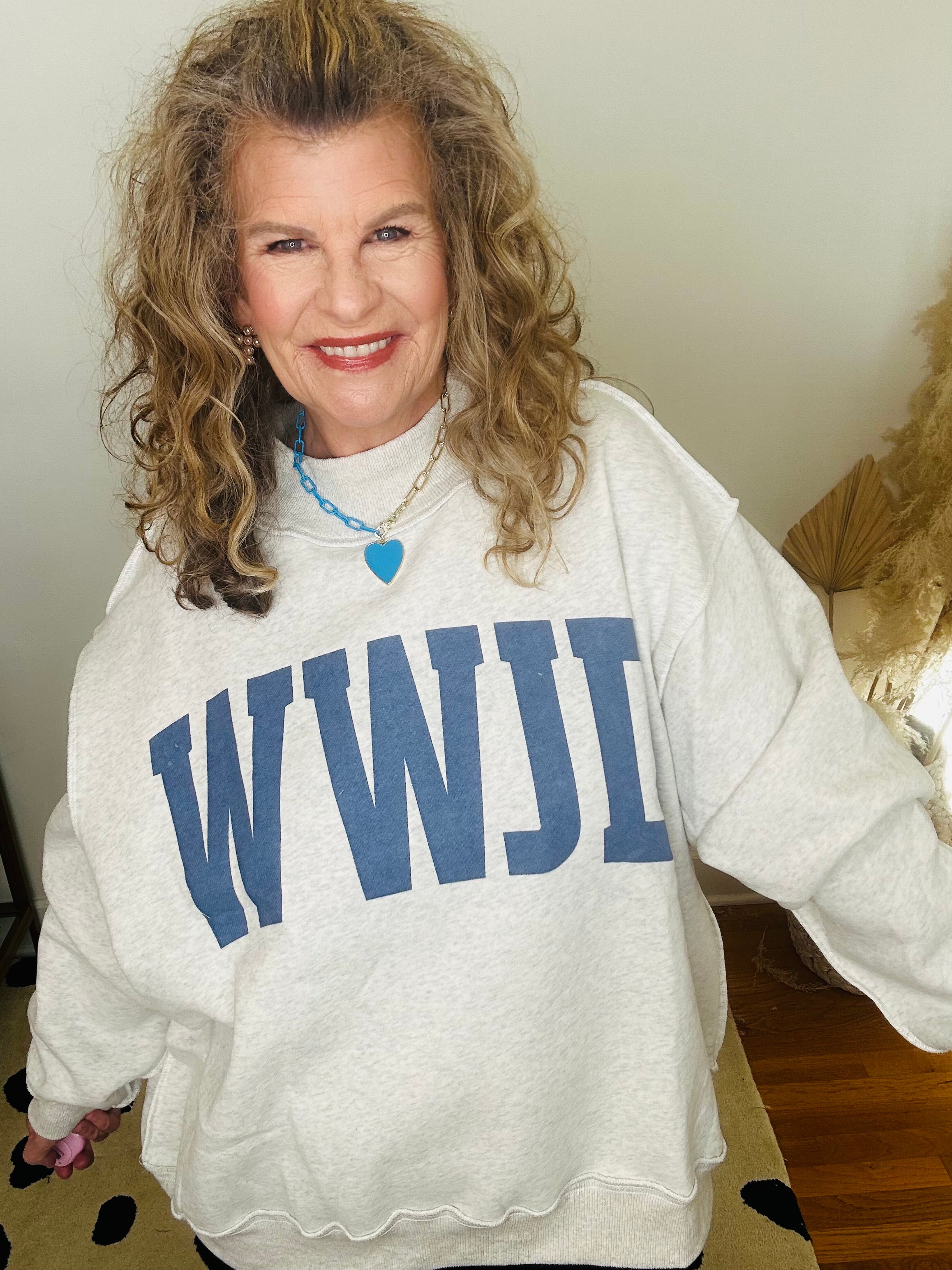 WWJD AND AMEN REVERSIBLE MOCK NECK SWEATSHIRT