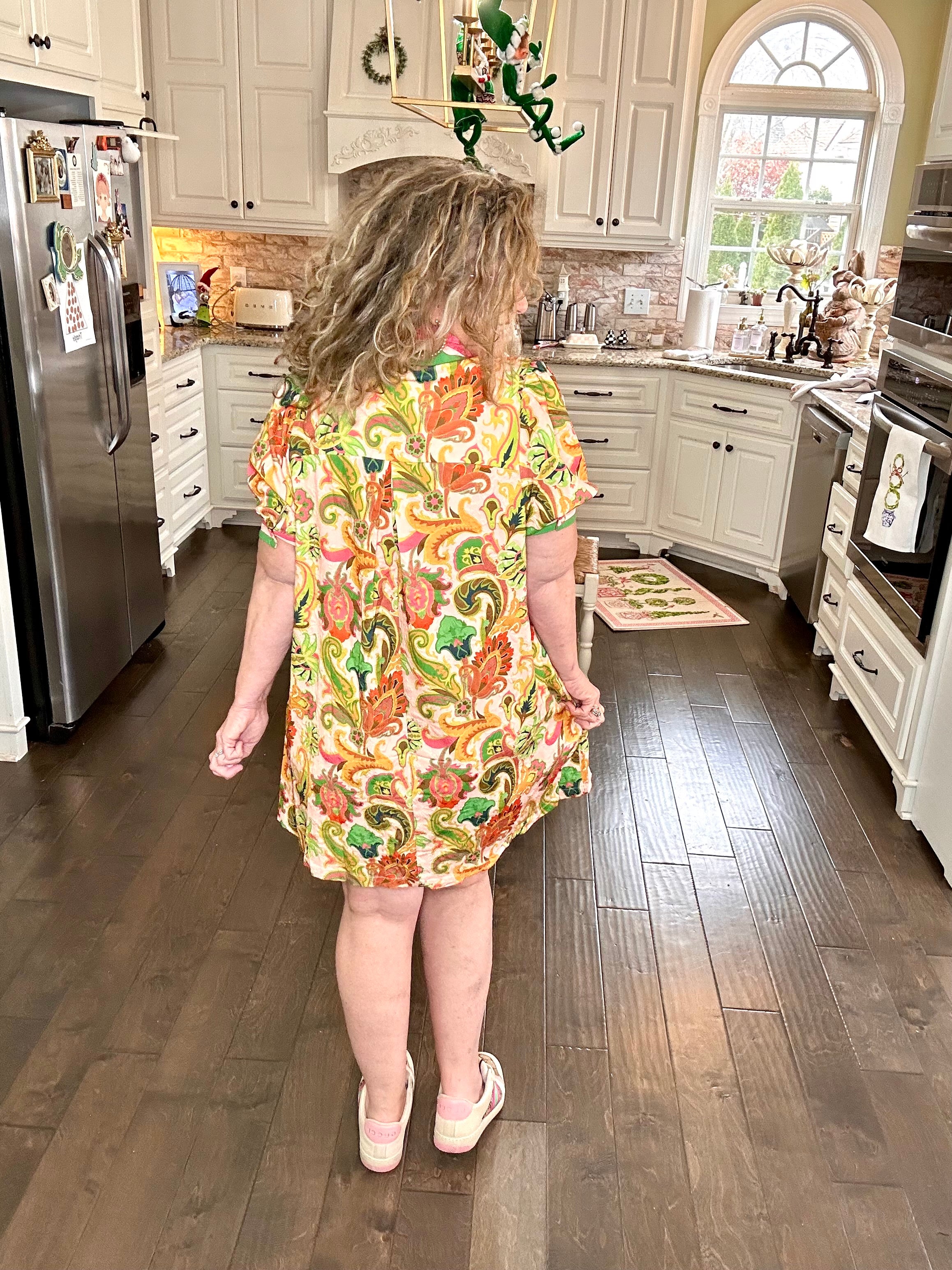 ABSTRACT FLORAL DRESS