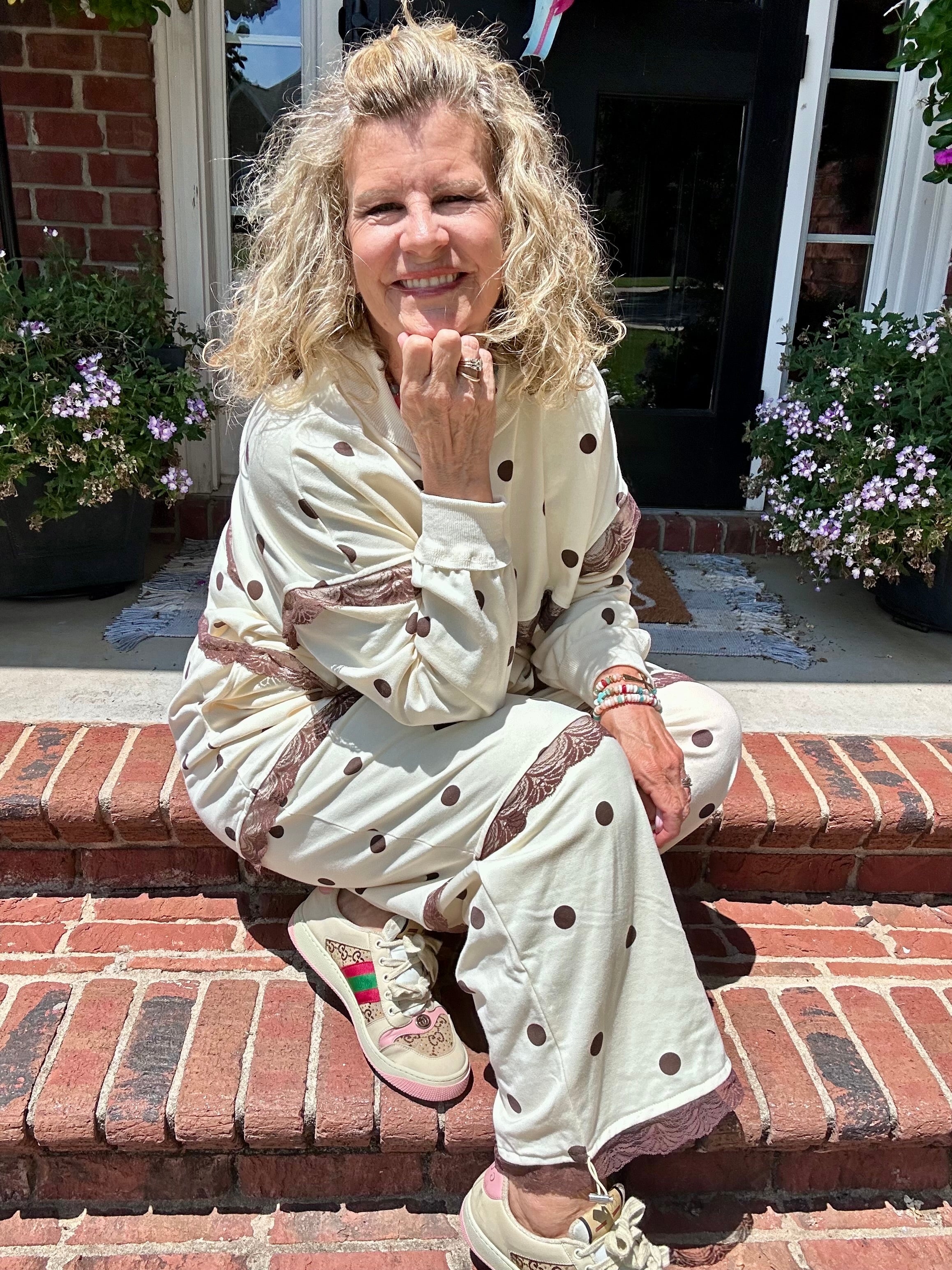 DREAMY POLKA DOT PULL ON PANT/ BROWN