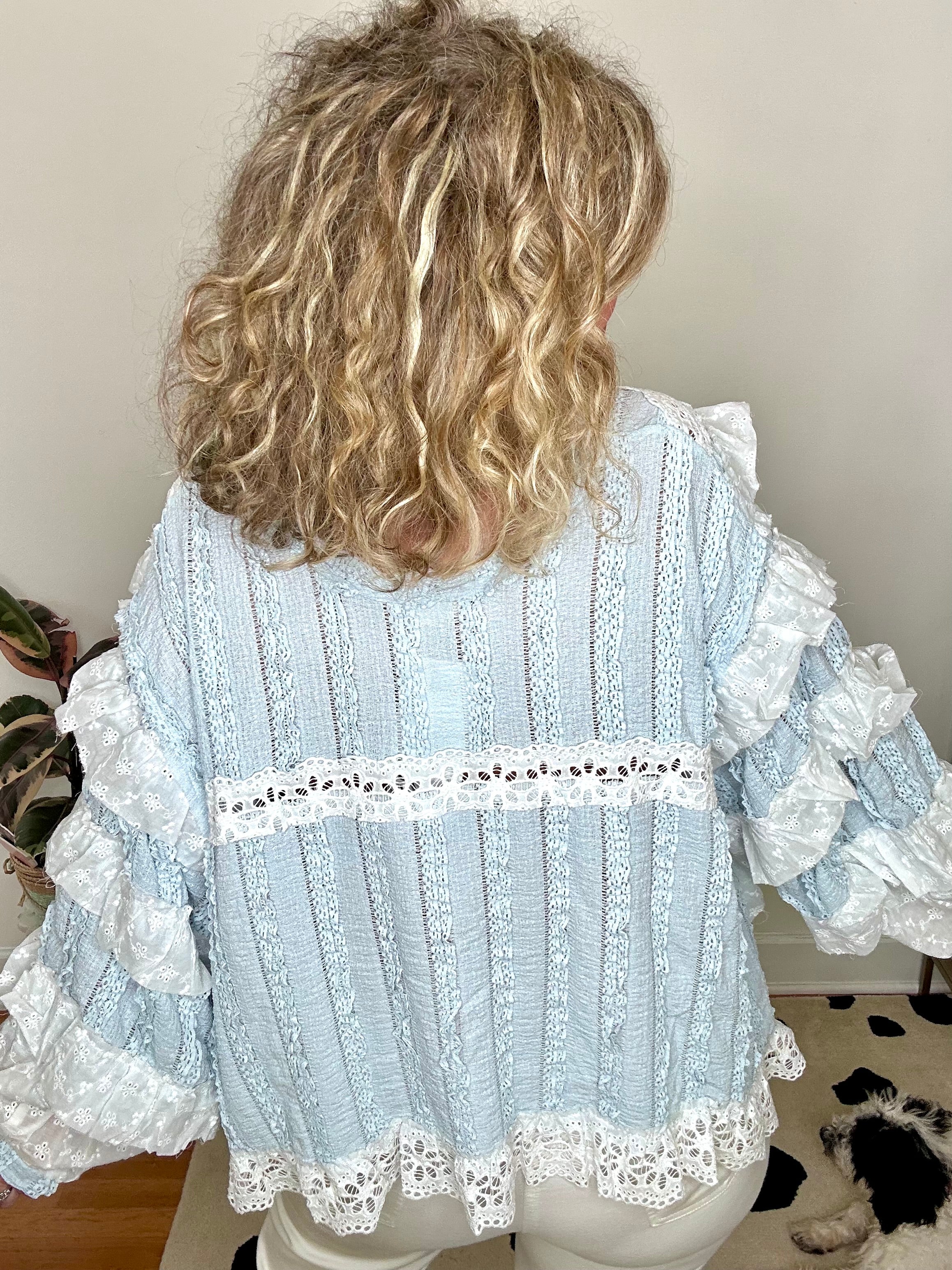 BOHO CUTIE LACE RUFFLE TOP