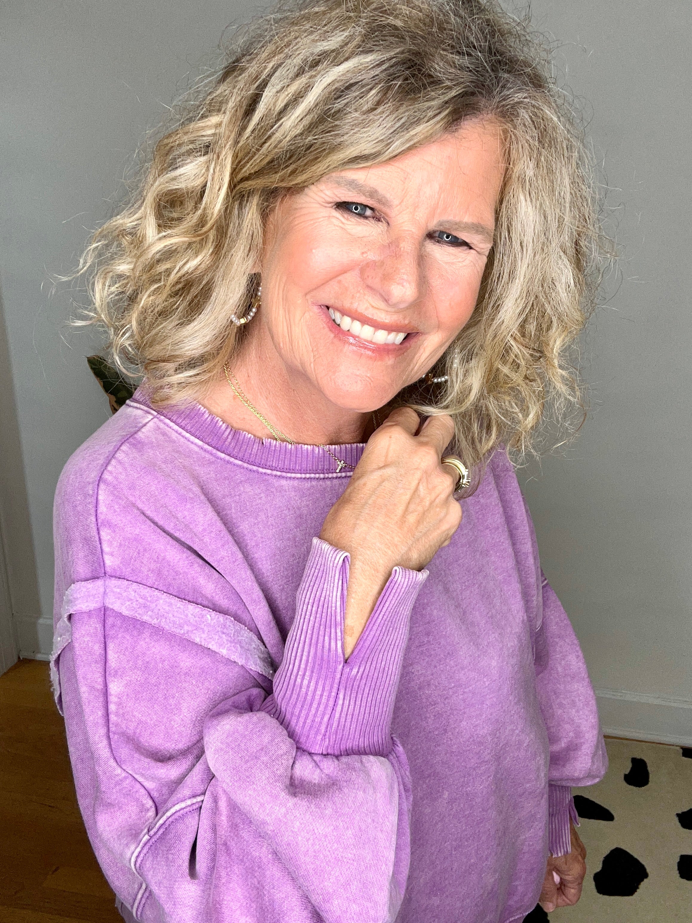MINERAL WASH BATWING PULLOVER
