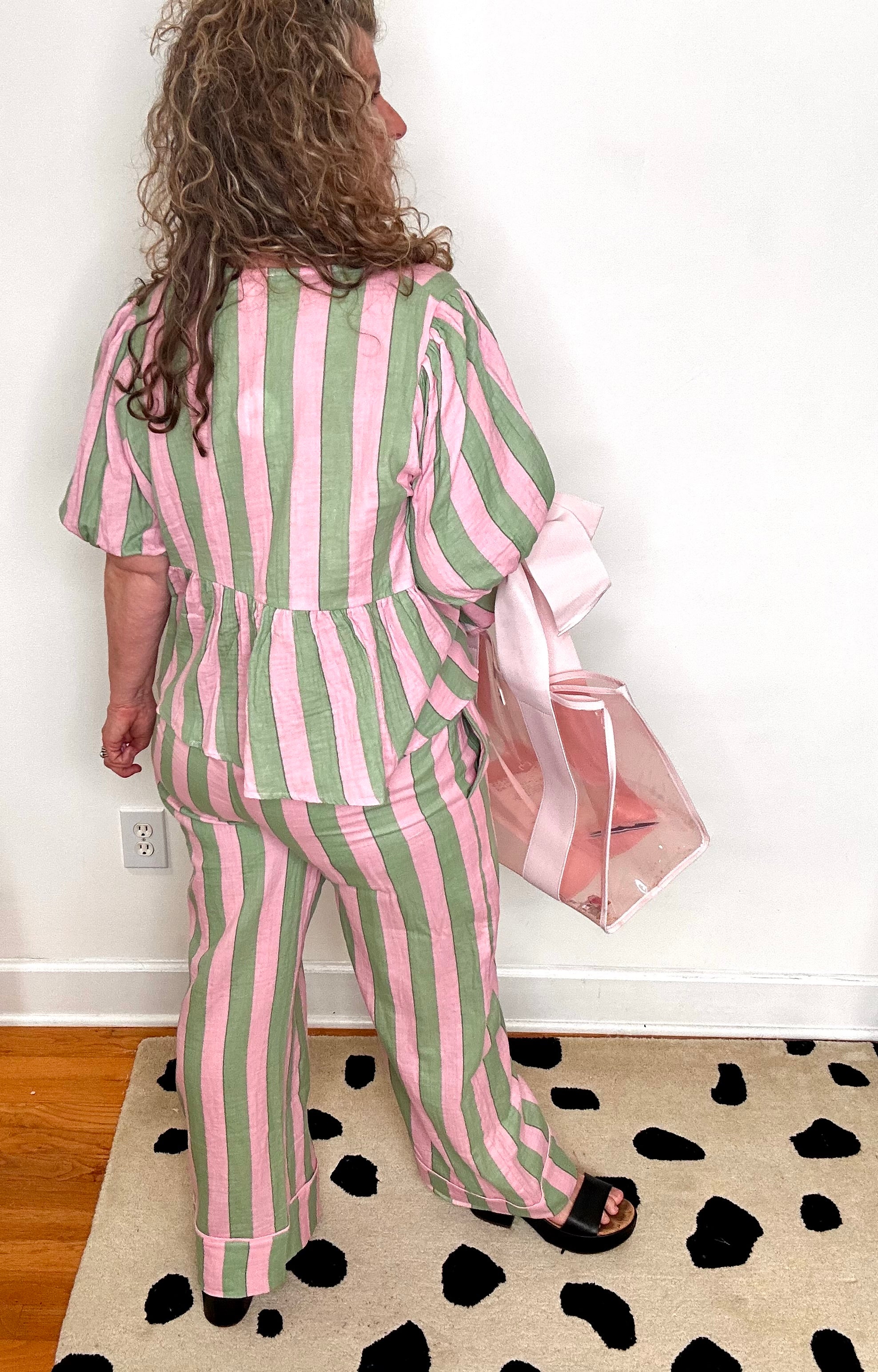 STRAWBERRY MINT STRIPE TOP