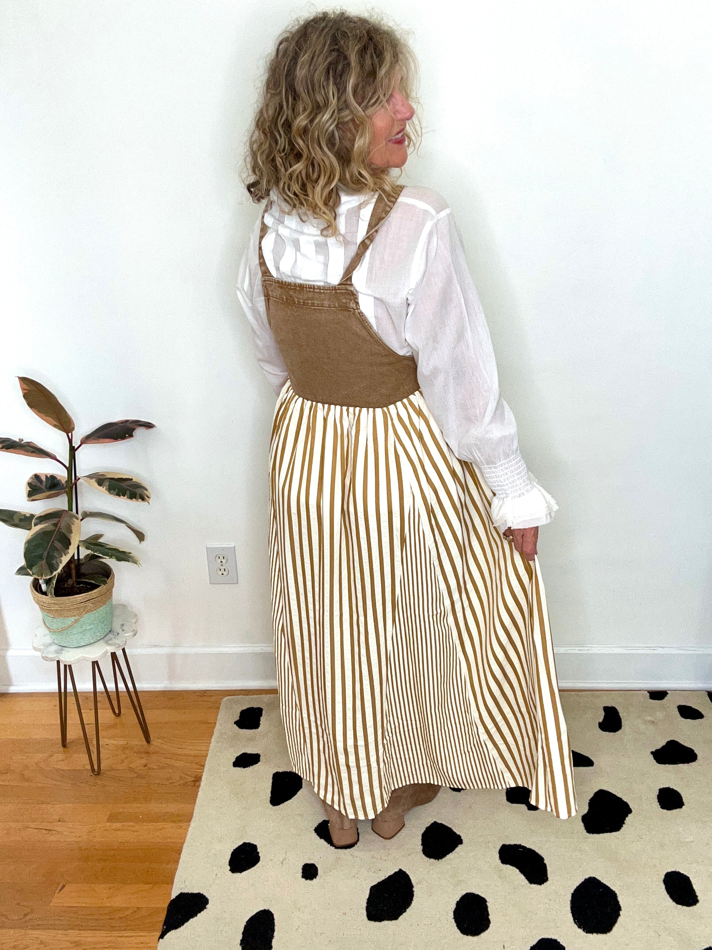 THE SCOTTY DENIM OVERALL DRESS