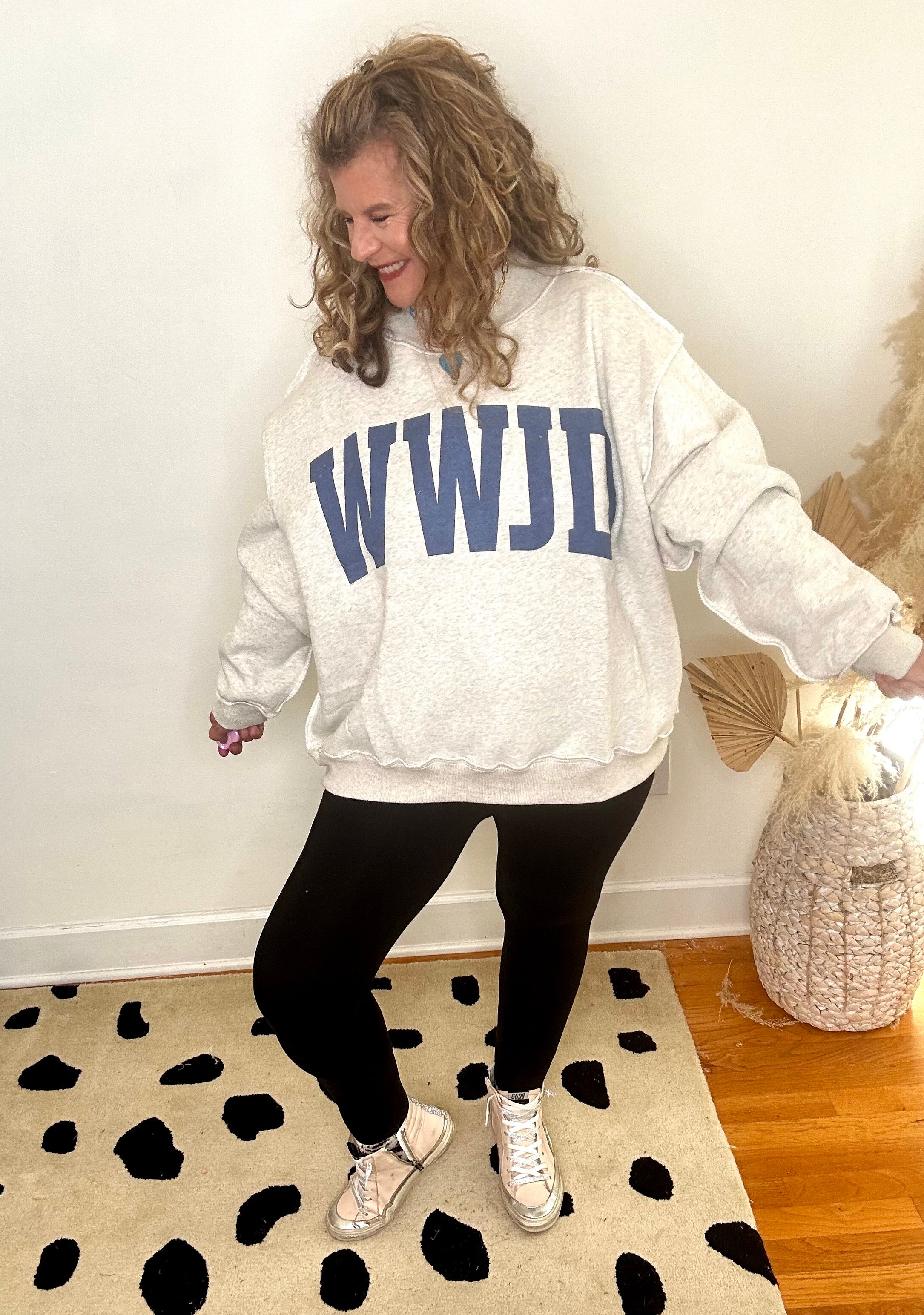 WWJD AND AMEN REVERSIBLE MOCK NECK SWEATSHIRT