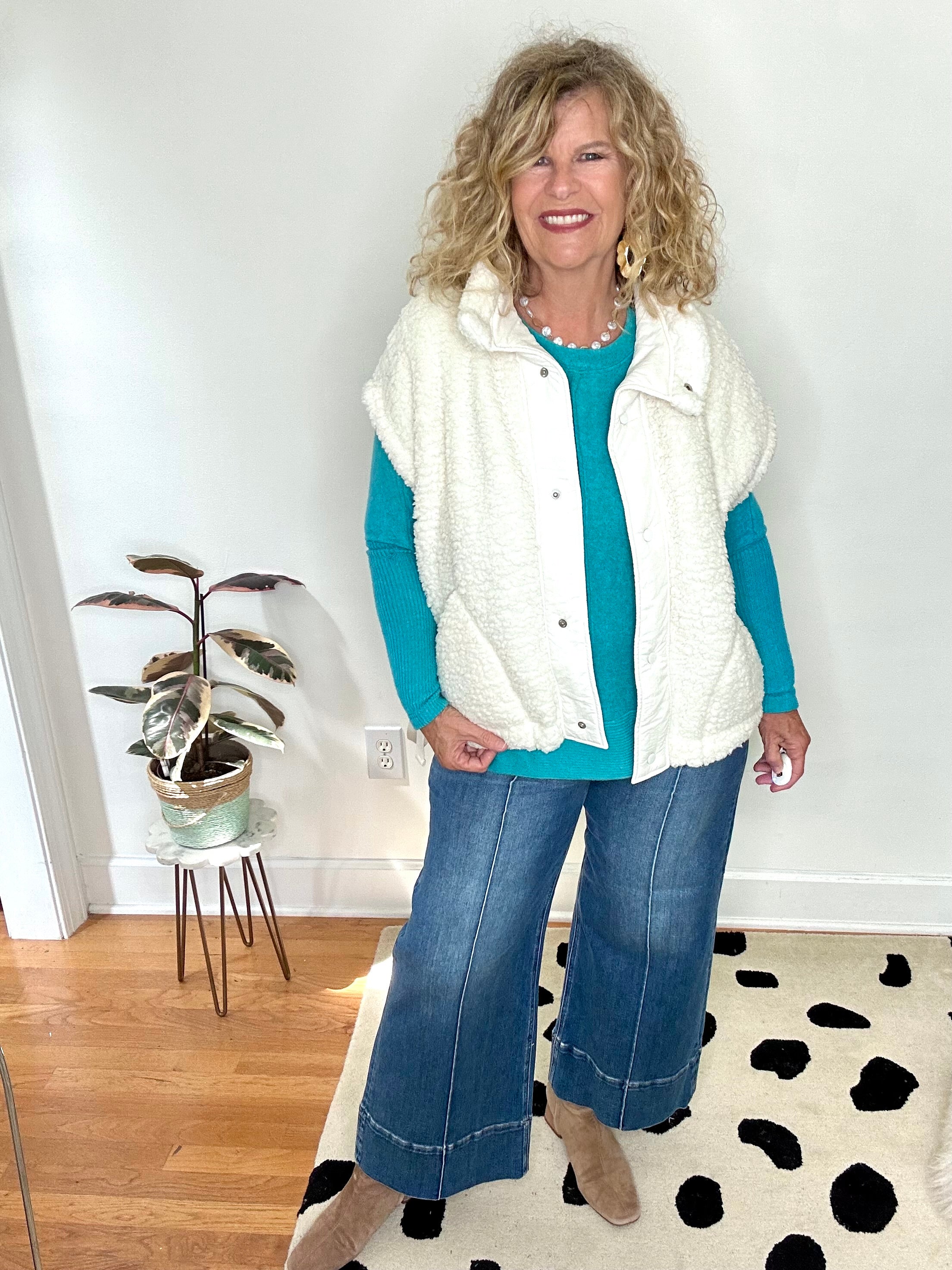 SIMPLE PLEASURES BRUSHED KNIT SWEATER
