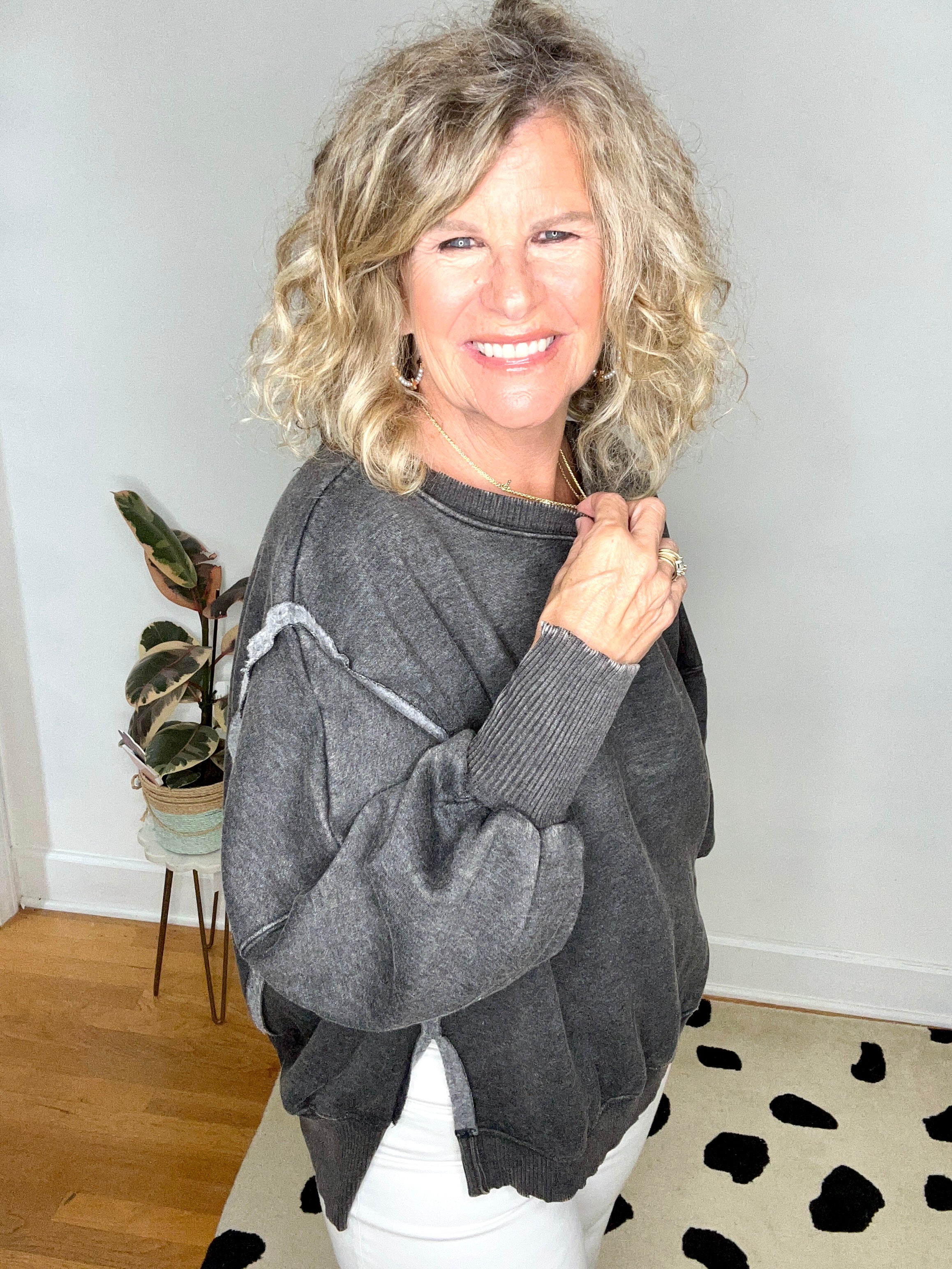 MINERAL WASH BATWING PULLOVER