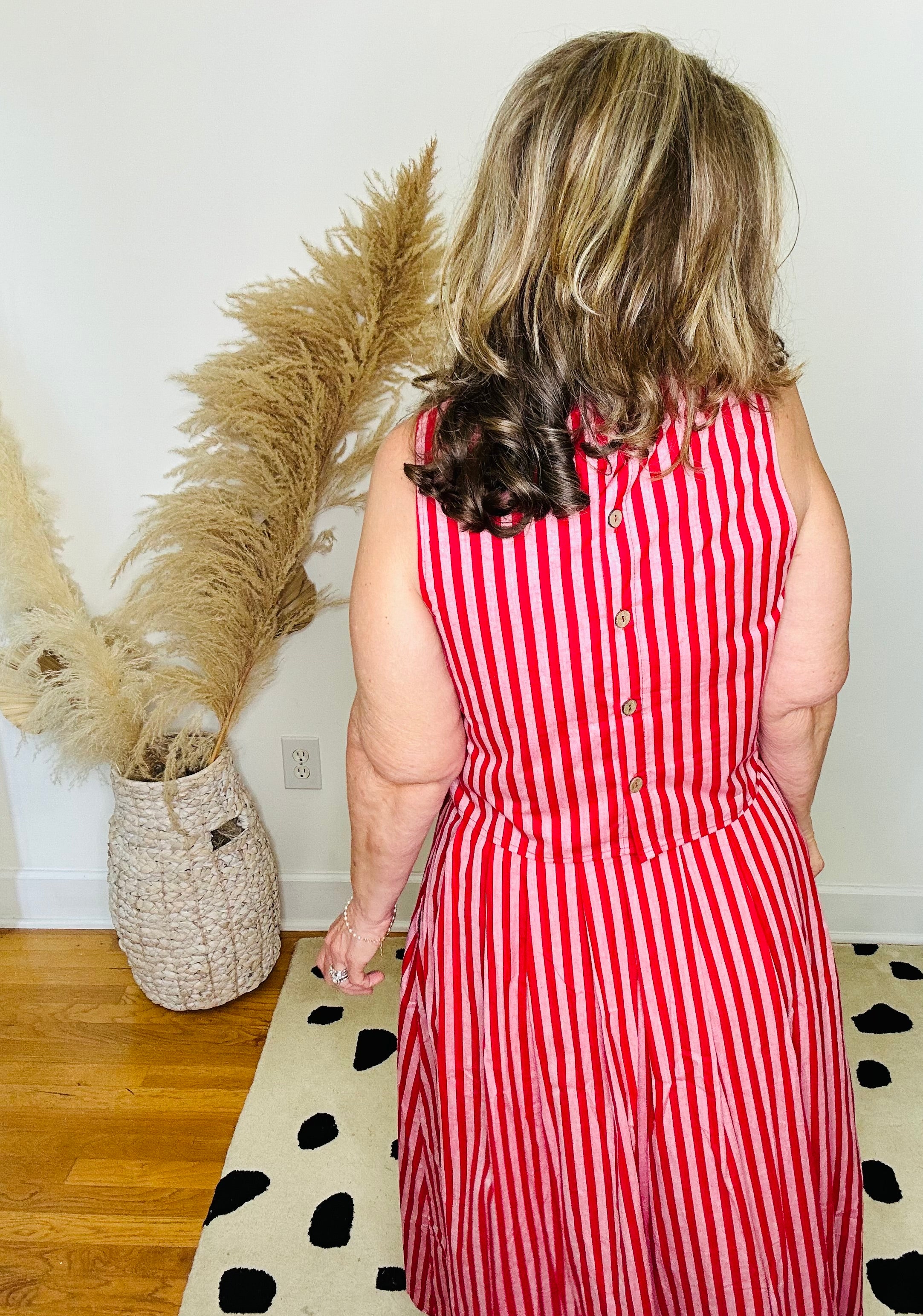 MAY FLOWERS STRIPE SKIRT