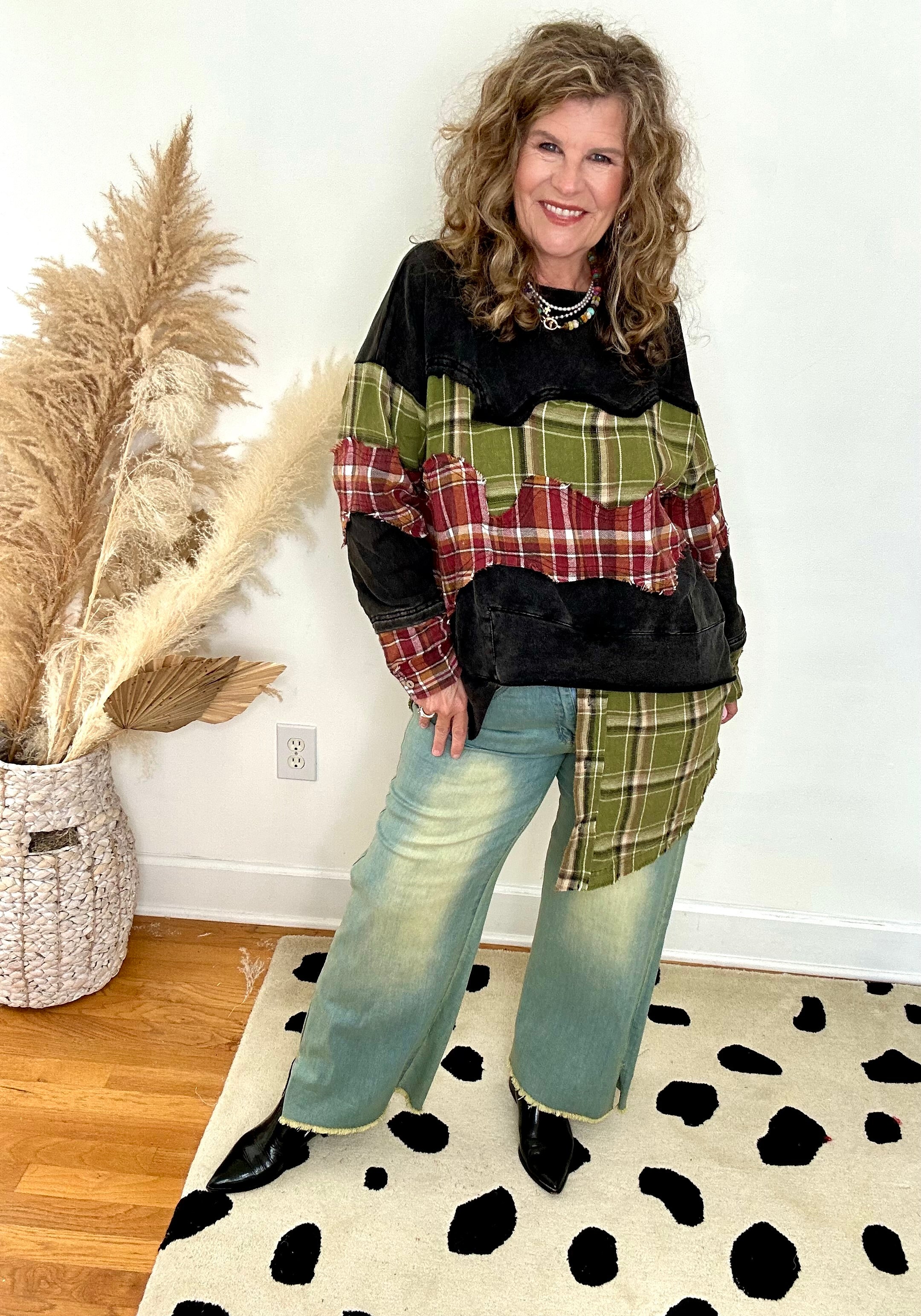 EXPRESS YOURSELF PLAID TUNIC