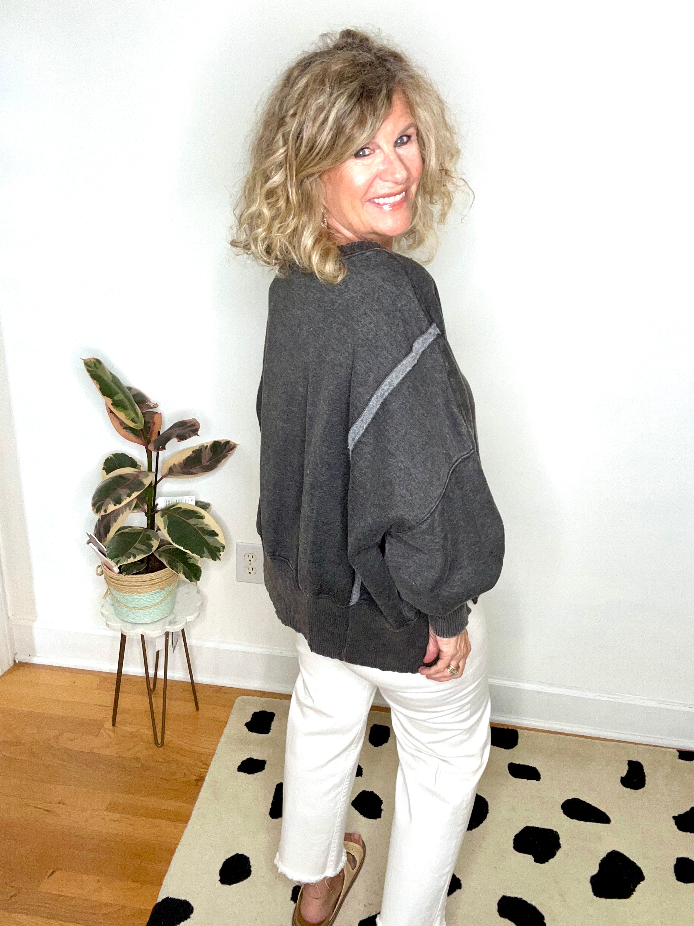 MINERAL WASH BATWING PULLOVER