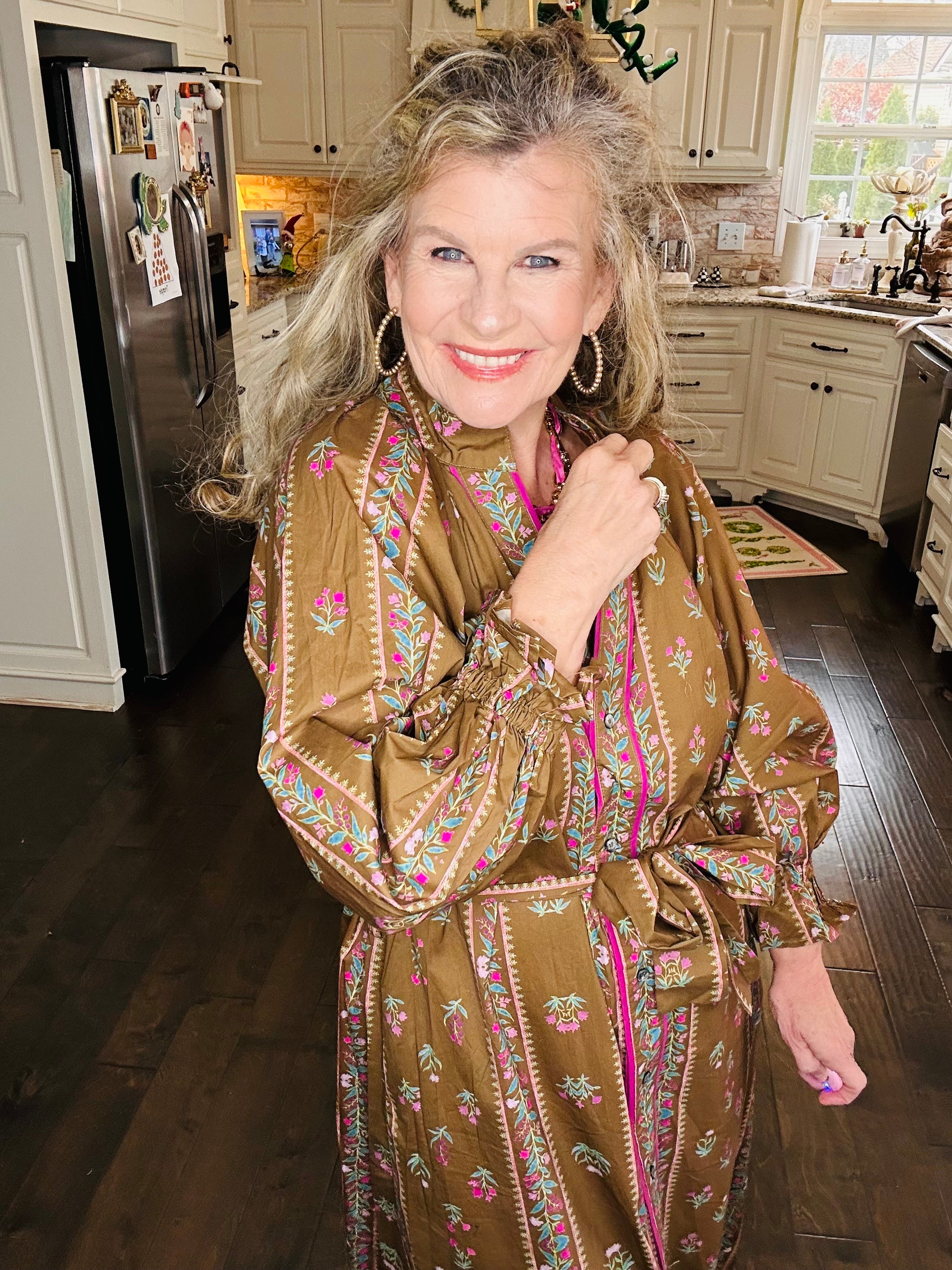 FAITH IN ME FLORAL VINES MIDI DRESS