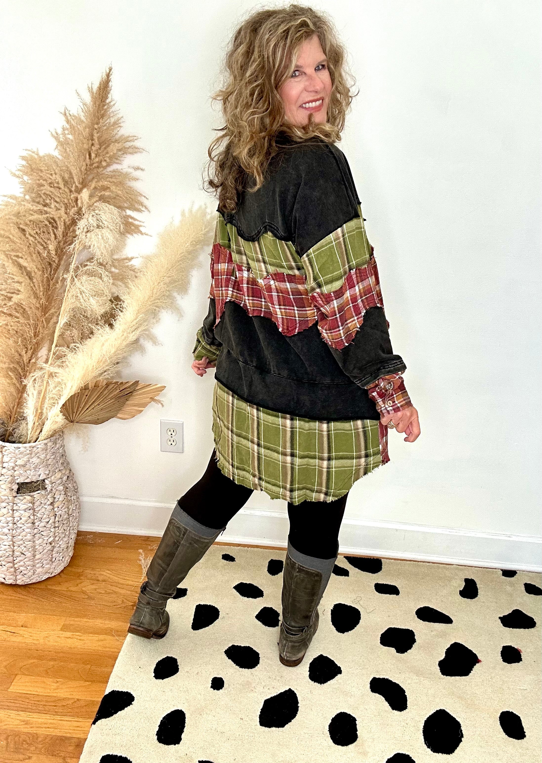 EXPRESS YOURSELF PLAID TUNIC