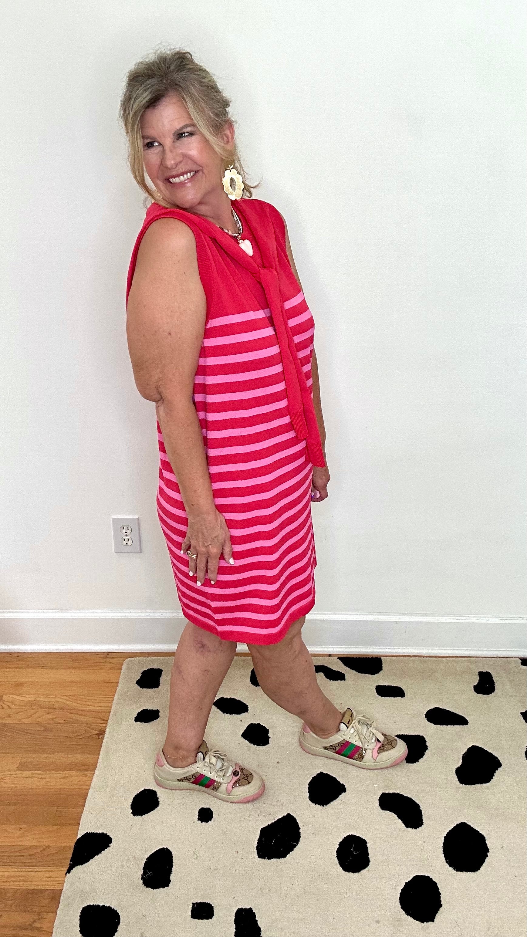 DUO DRAPE DRESS