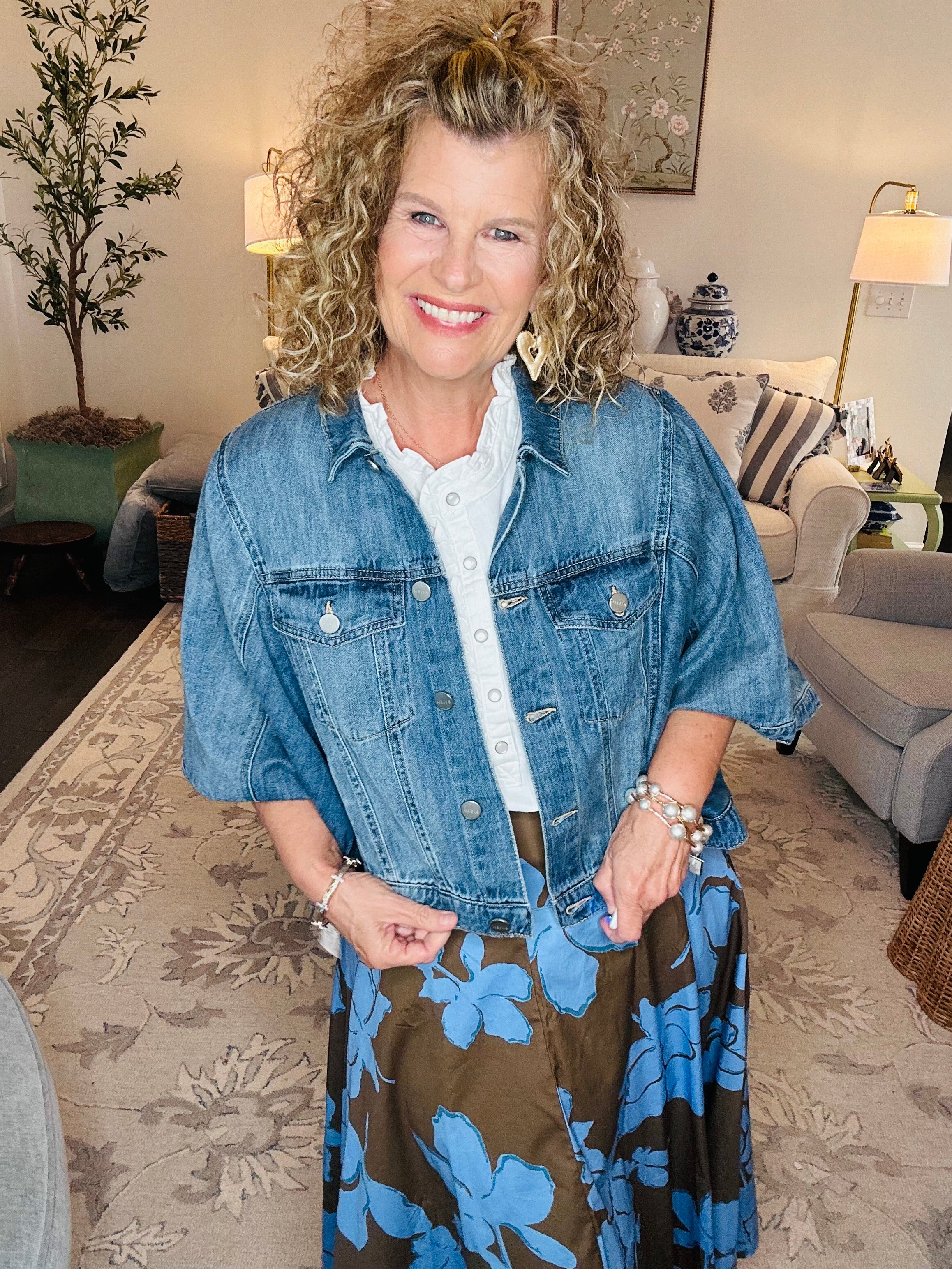 DENIM CAPE JACKET