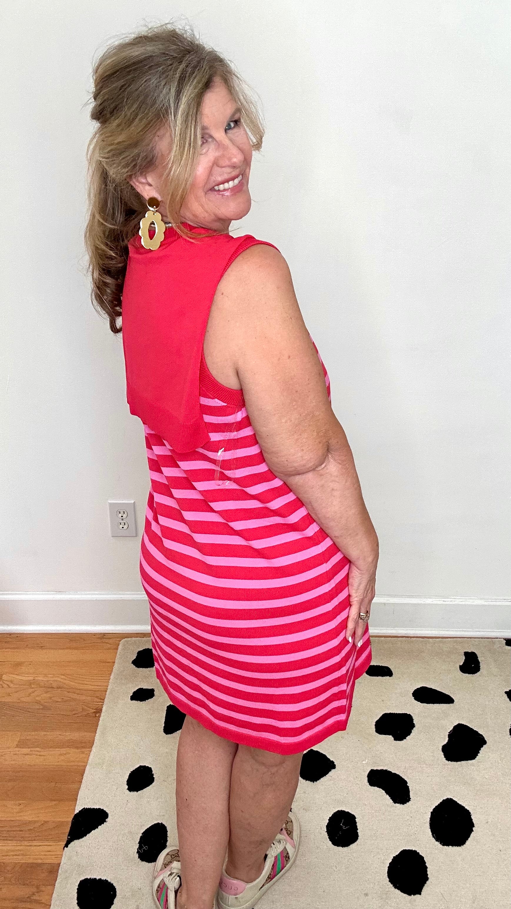 DUO DRAPE DRESS
