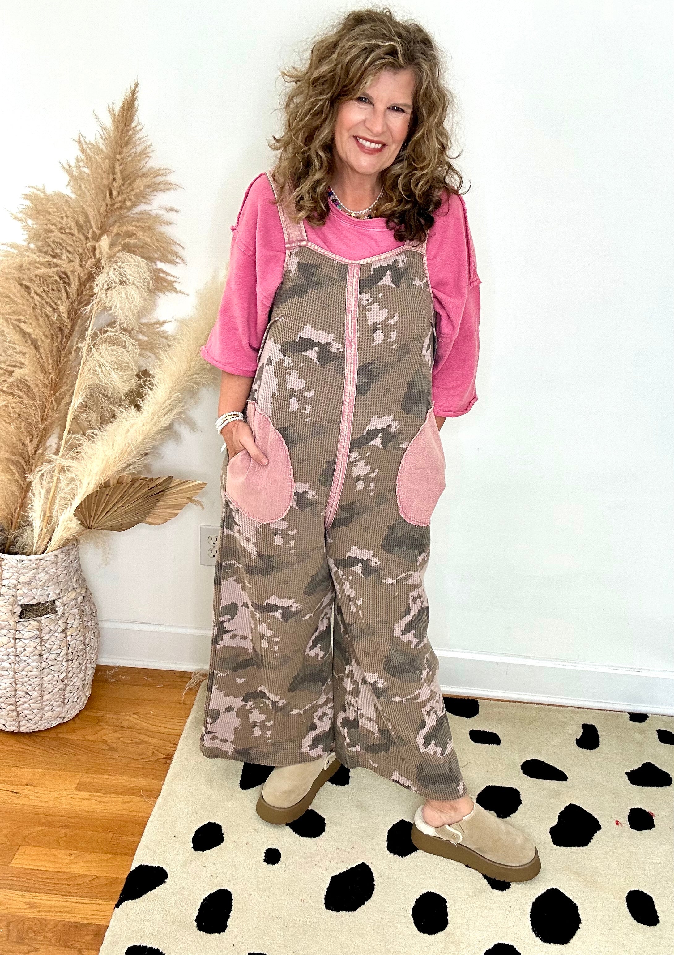 COFFEE SHOP CUTE WASHED KNIT PINK TOP